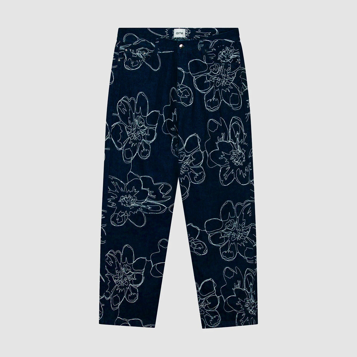 Pantalon à points de fleurs - Marine