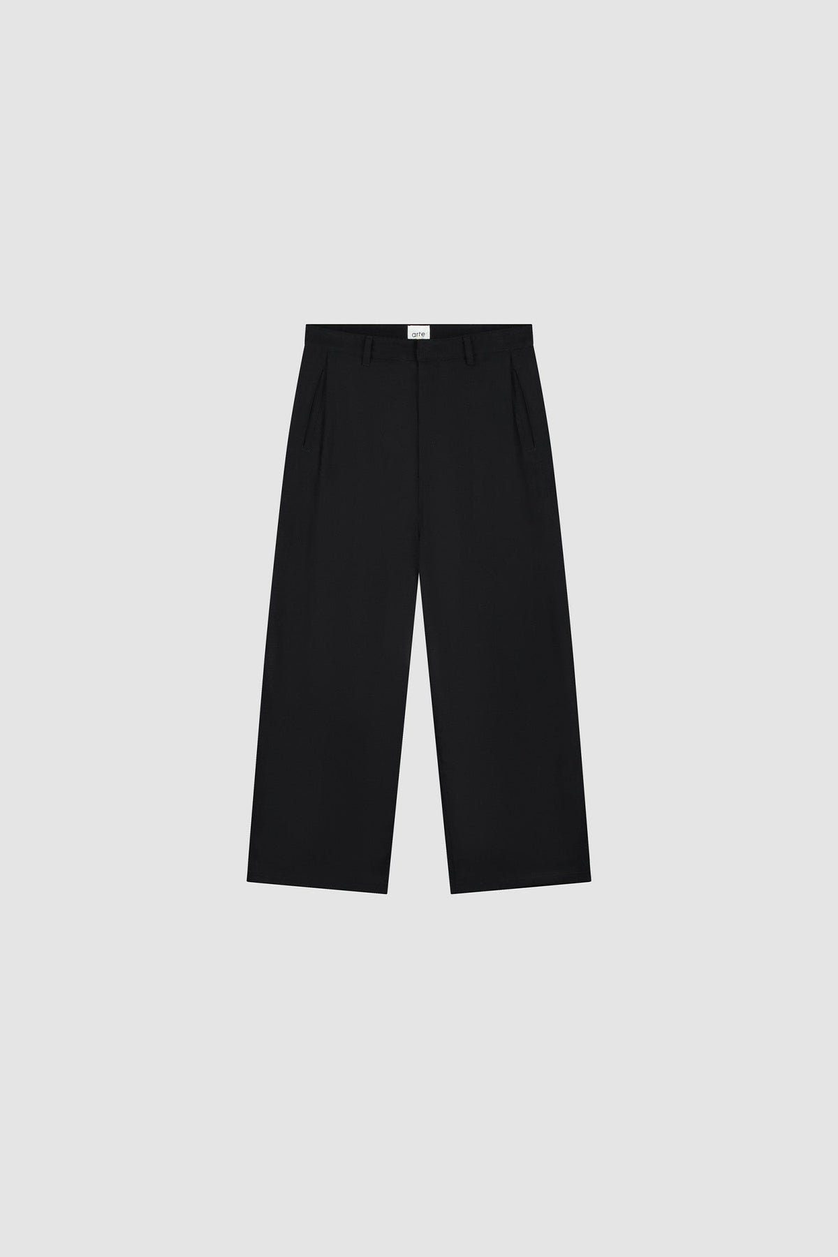 Pantalon de galerie plissé en laine - Noir