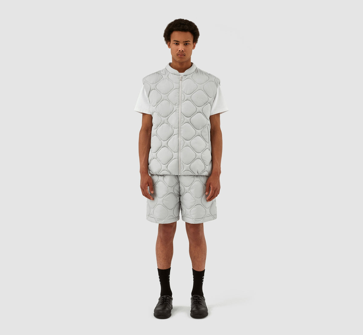 Short matelassé Steiner - Gris clair