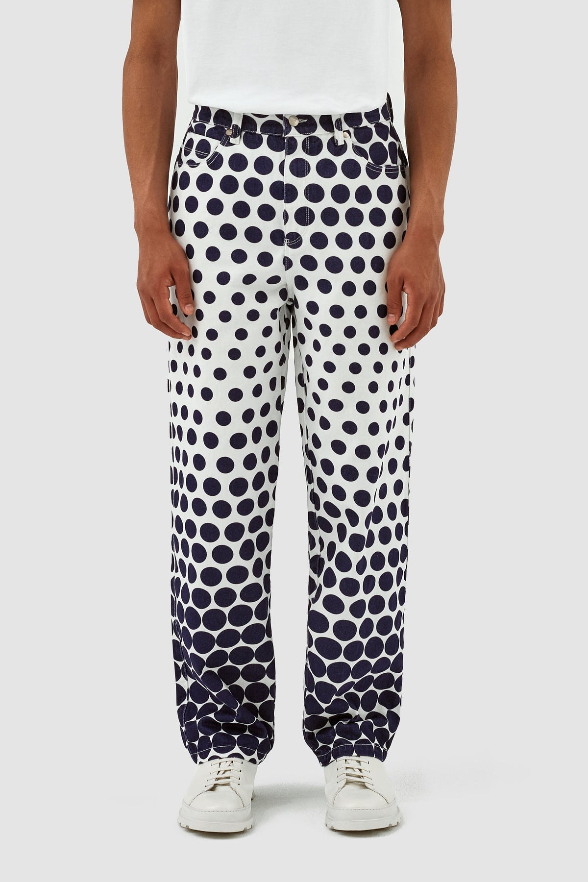 Pantalon à pois Paul - Marine/Blanc