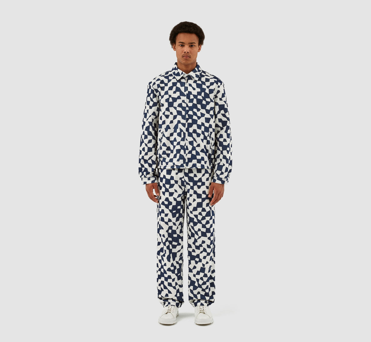 Veste abstraite Jackson - Marine/Blanc