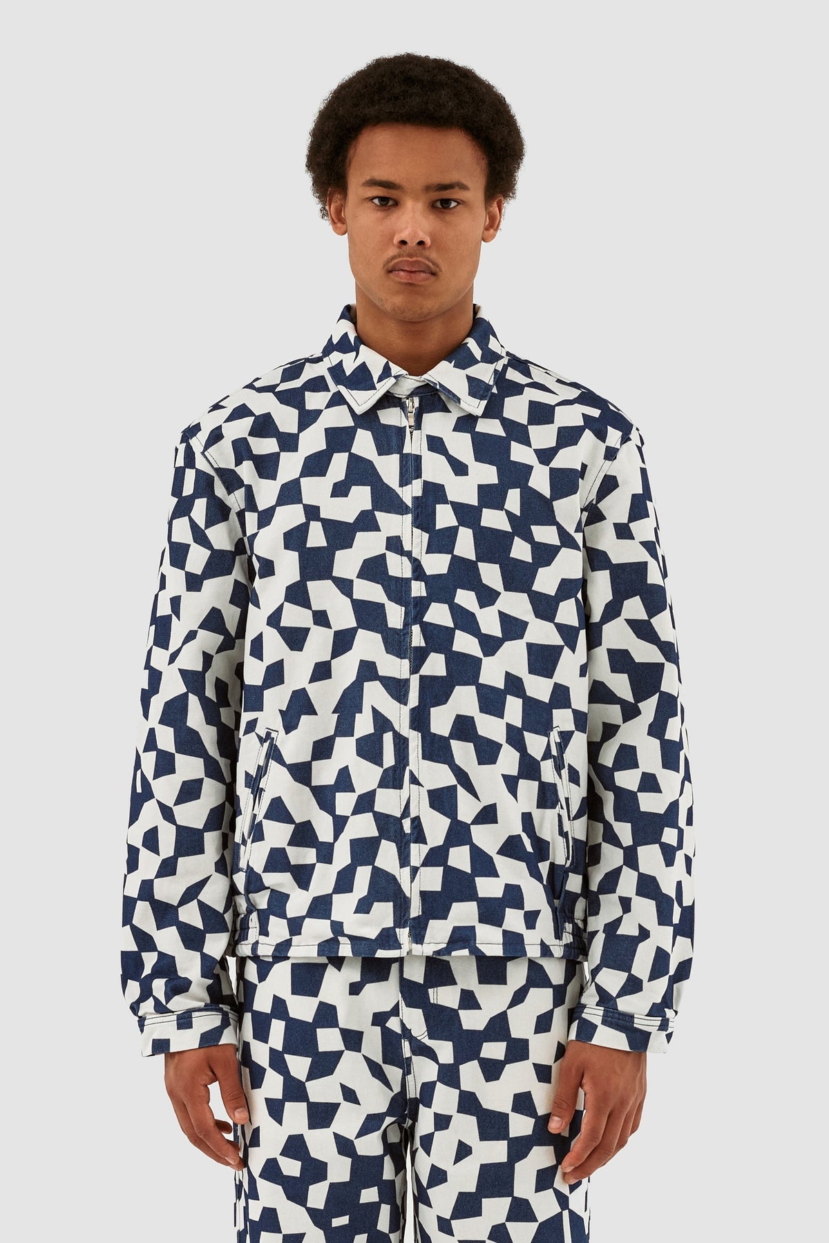 Veste abstraite Jackson - Marine/Blanc