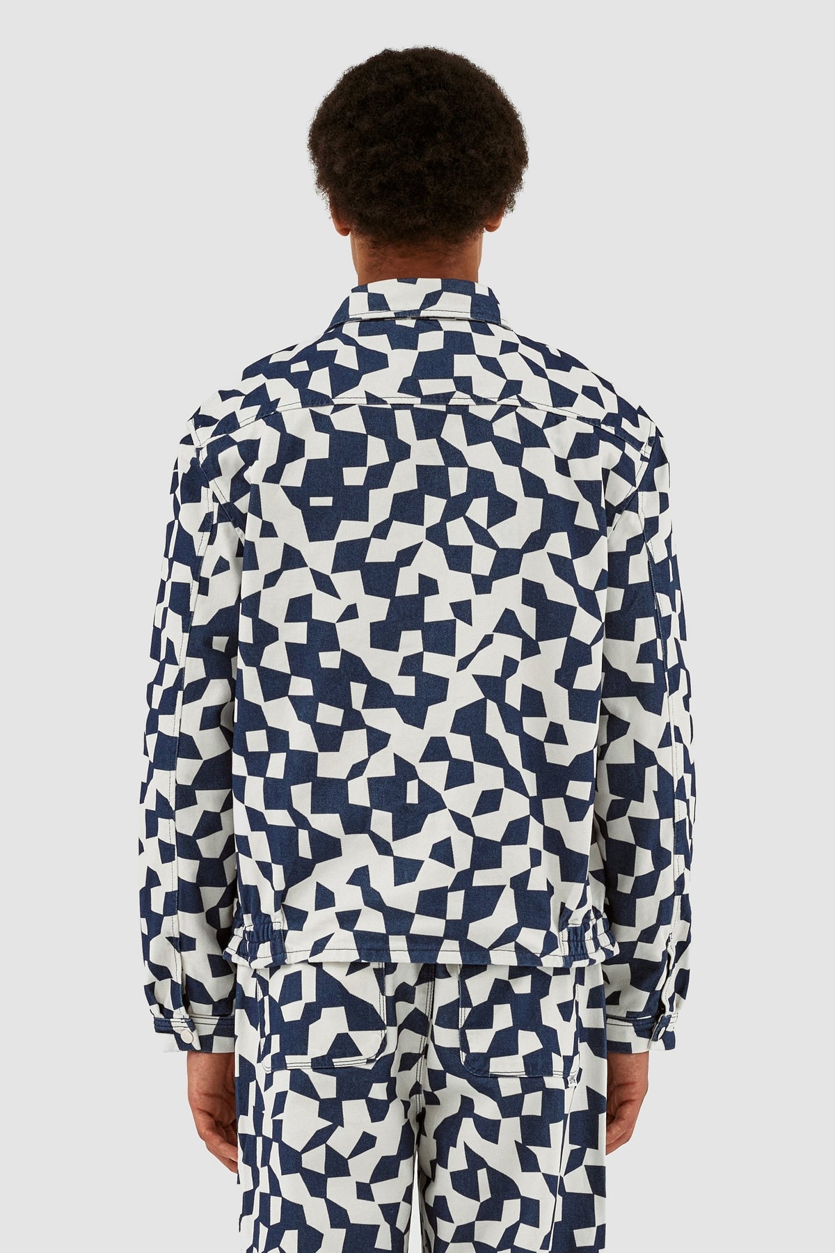 Veste abstraite Jackson - Marine/Blanc