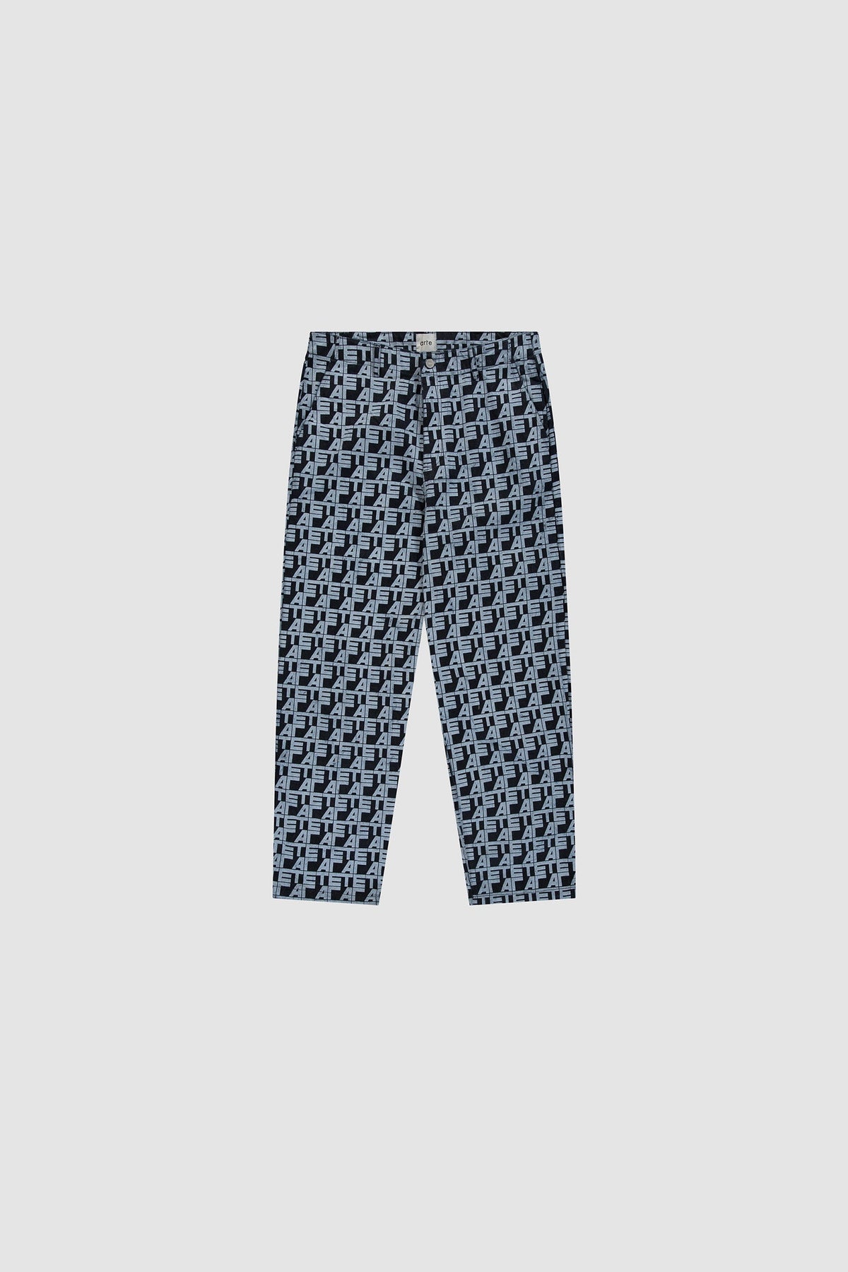 Pantalon à carreaux sur toute la surface - Denim