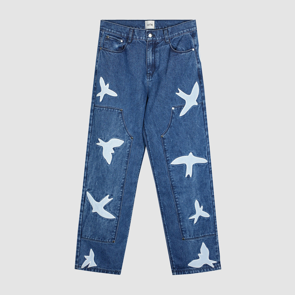 Pantalon Parker Birds - Bleu lavé