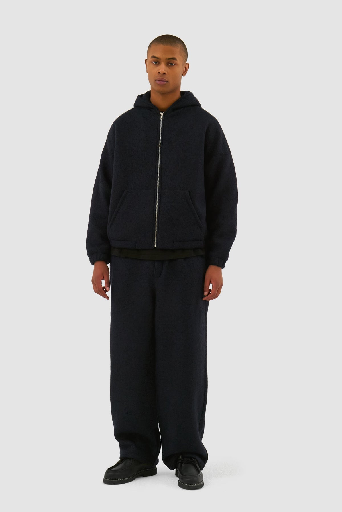 Veste à capuche en laine - Navy