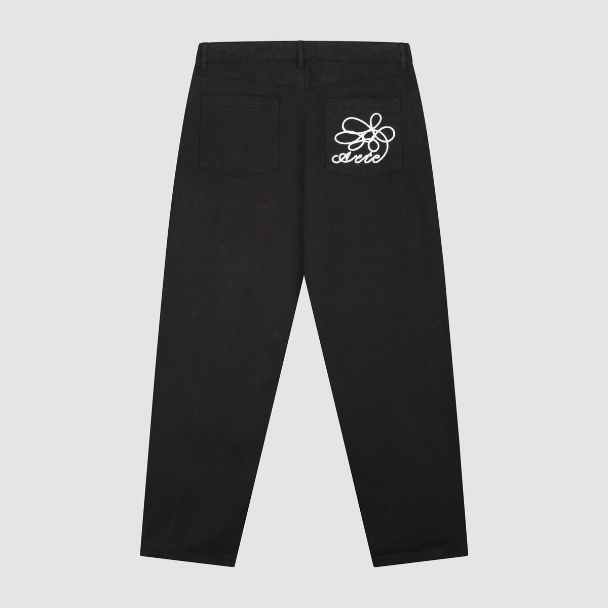 Pantalon à poches brodées - Noir