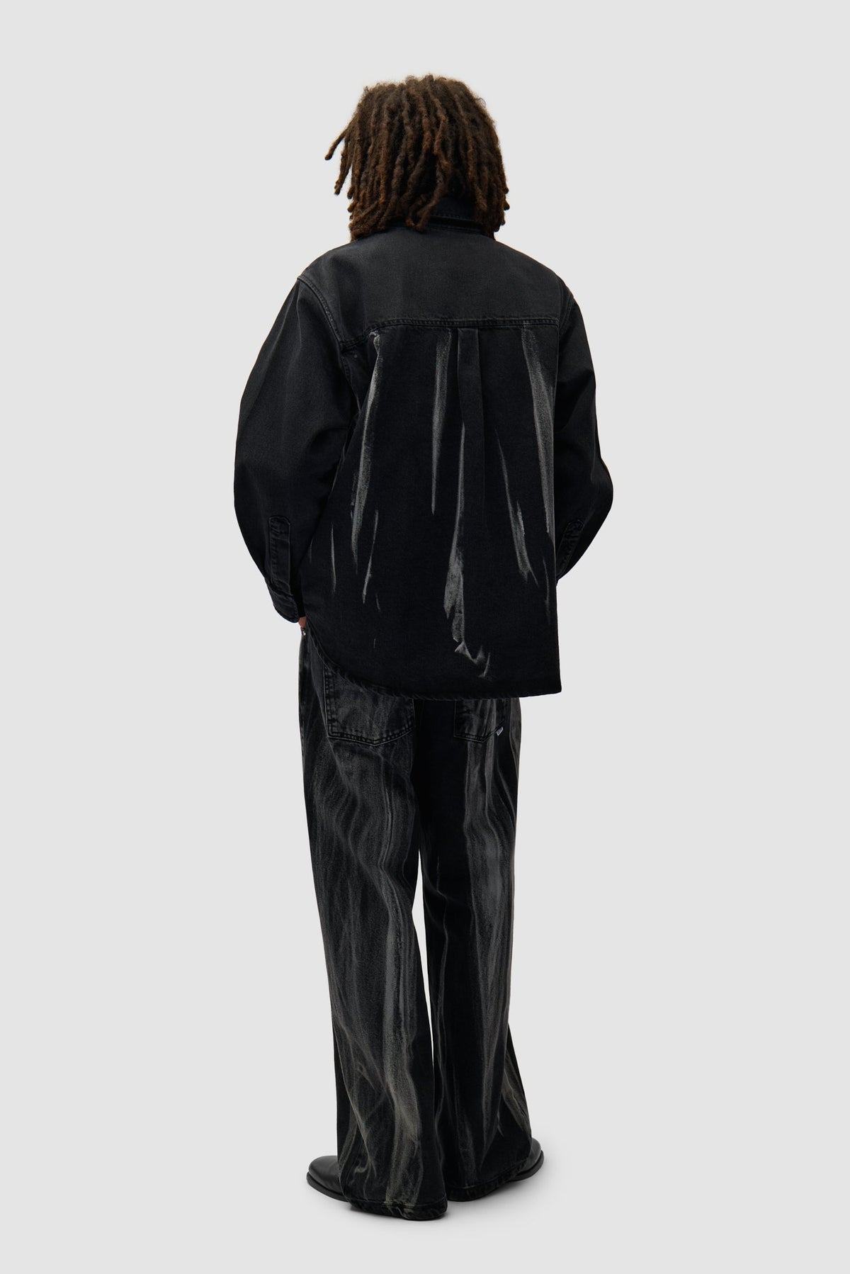 Pantalon en jean délavé - Denim noir