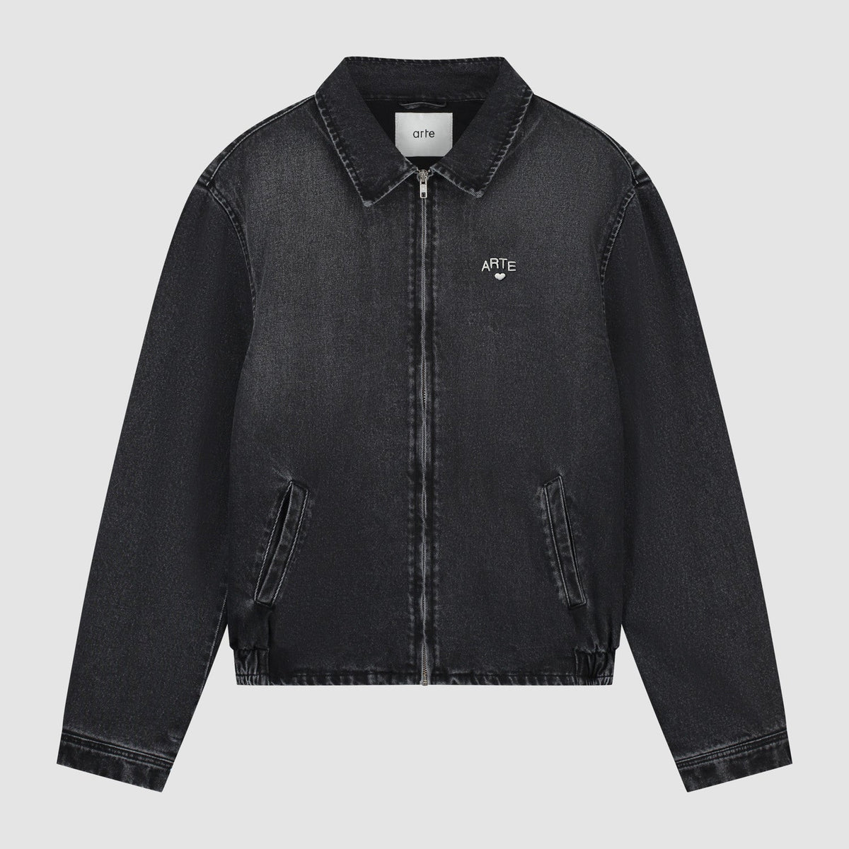 Veste classique en denim délavé - Noir