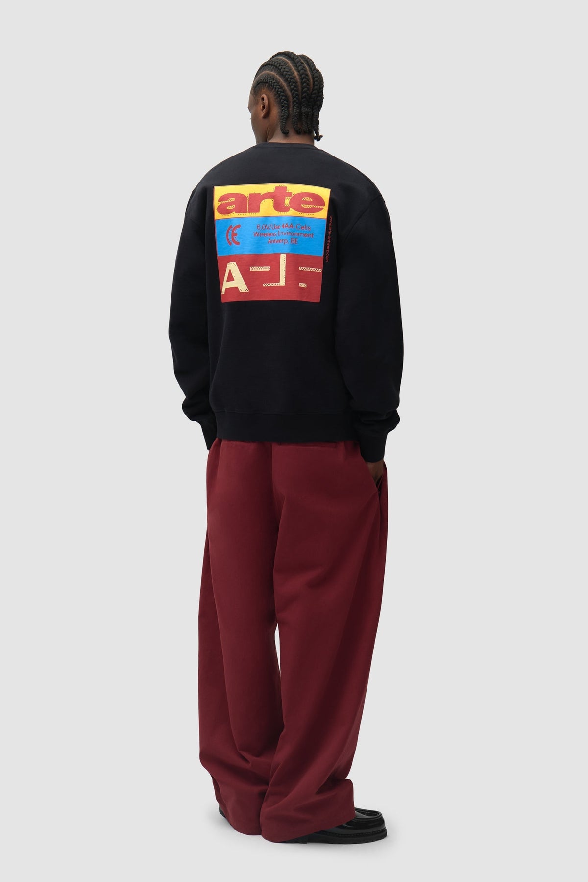Pantalon de galerie à plis - Bordeaux