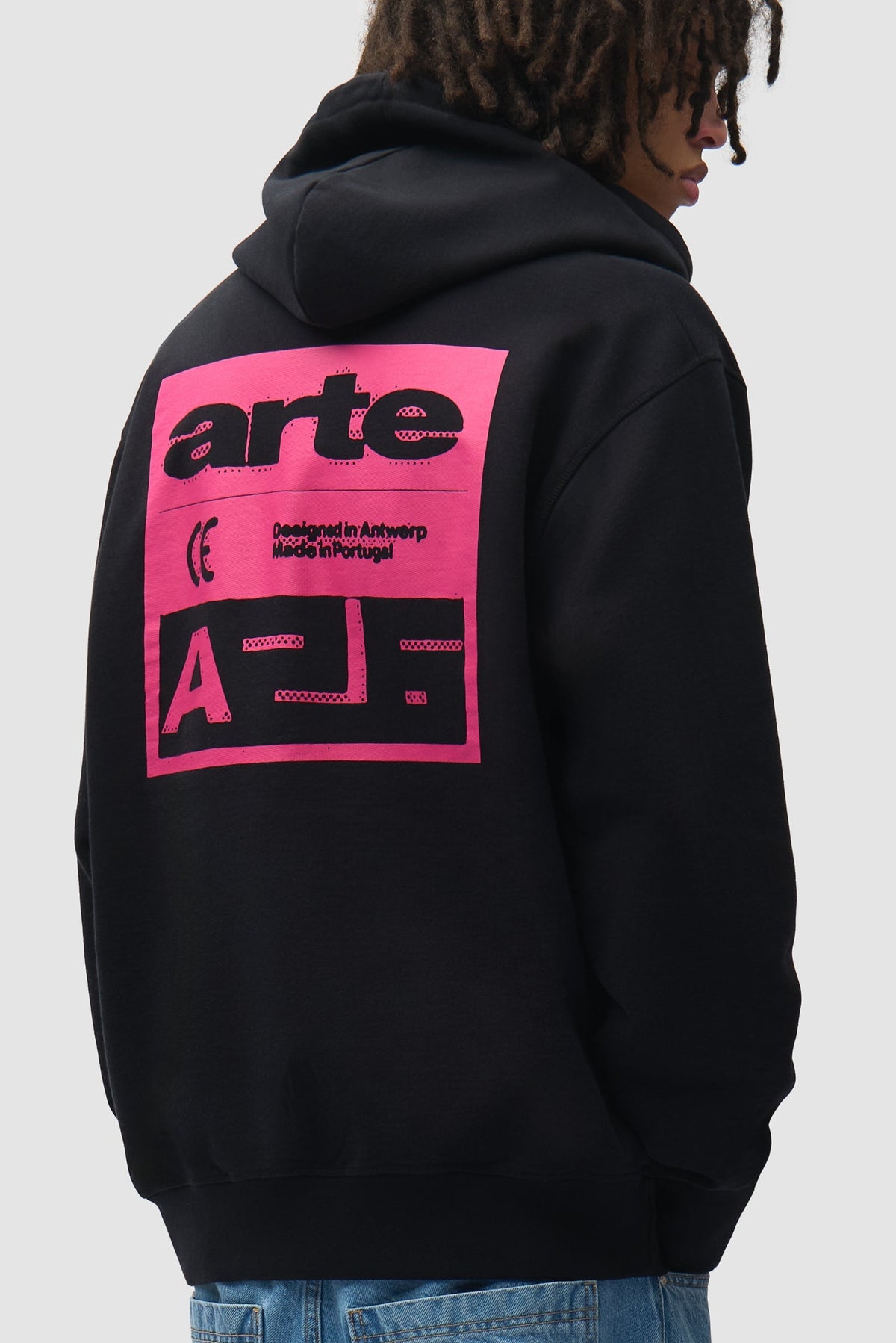 Sweat à capuche « Pink Serial » - Noir