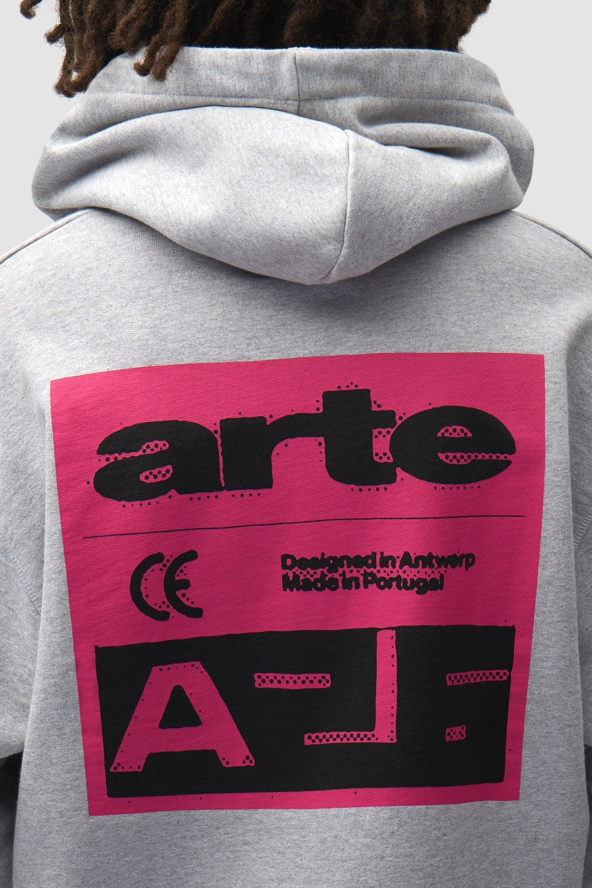 Sweat à capuche « Pink Serial » - Gris