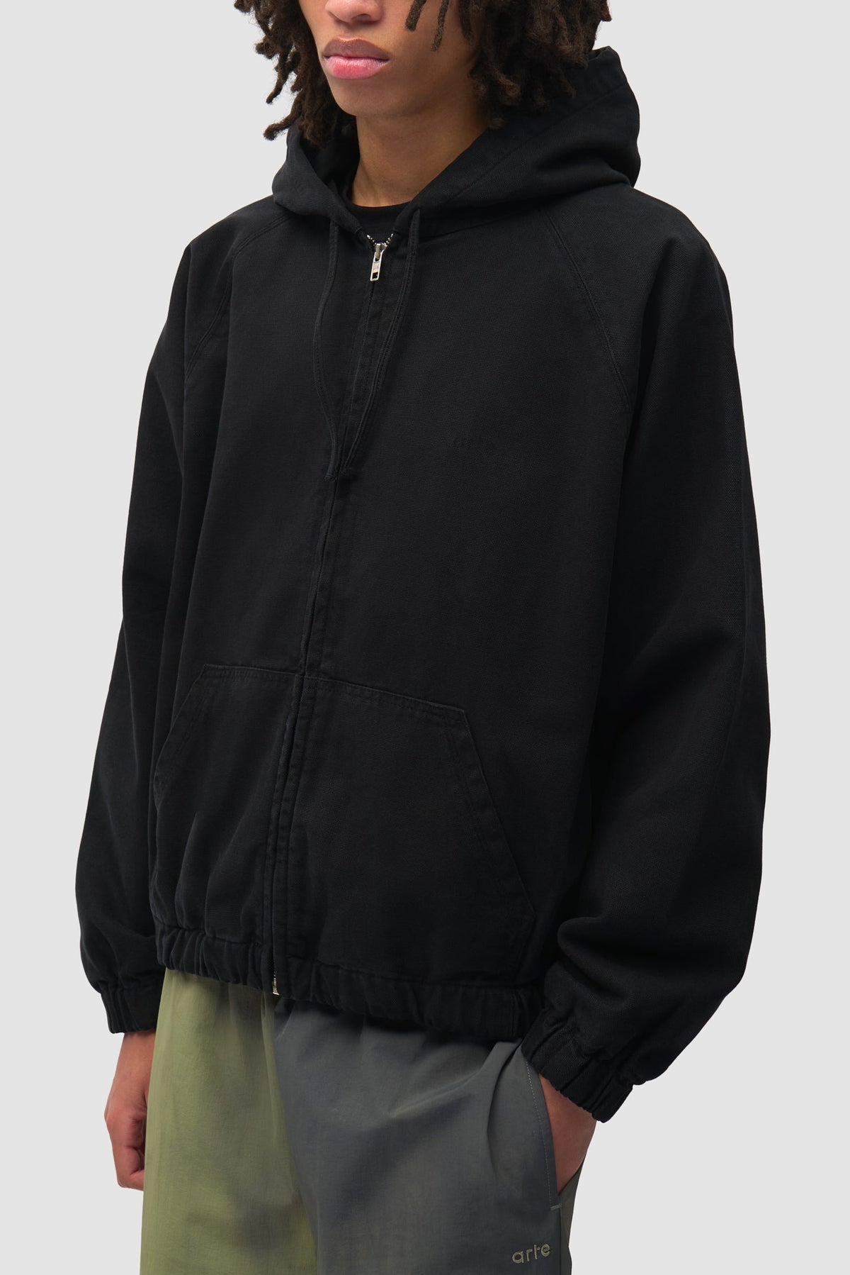 Veste à capuche en toile - Noir