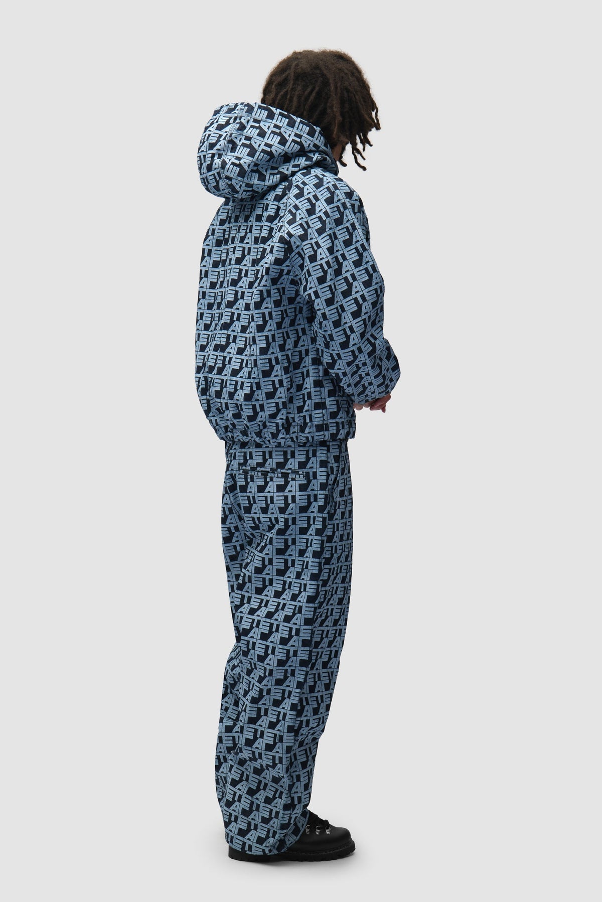Veste en jean à carreaux sur toute la surface - Jean
