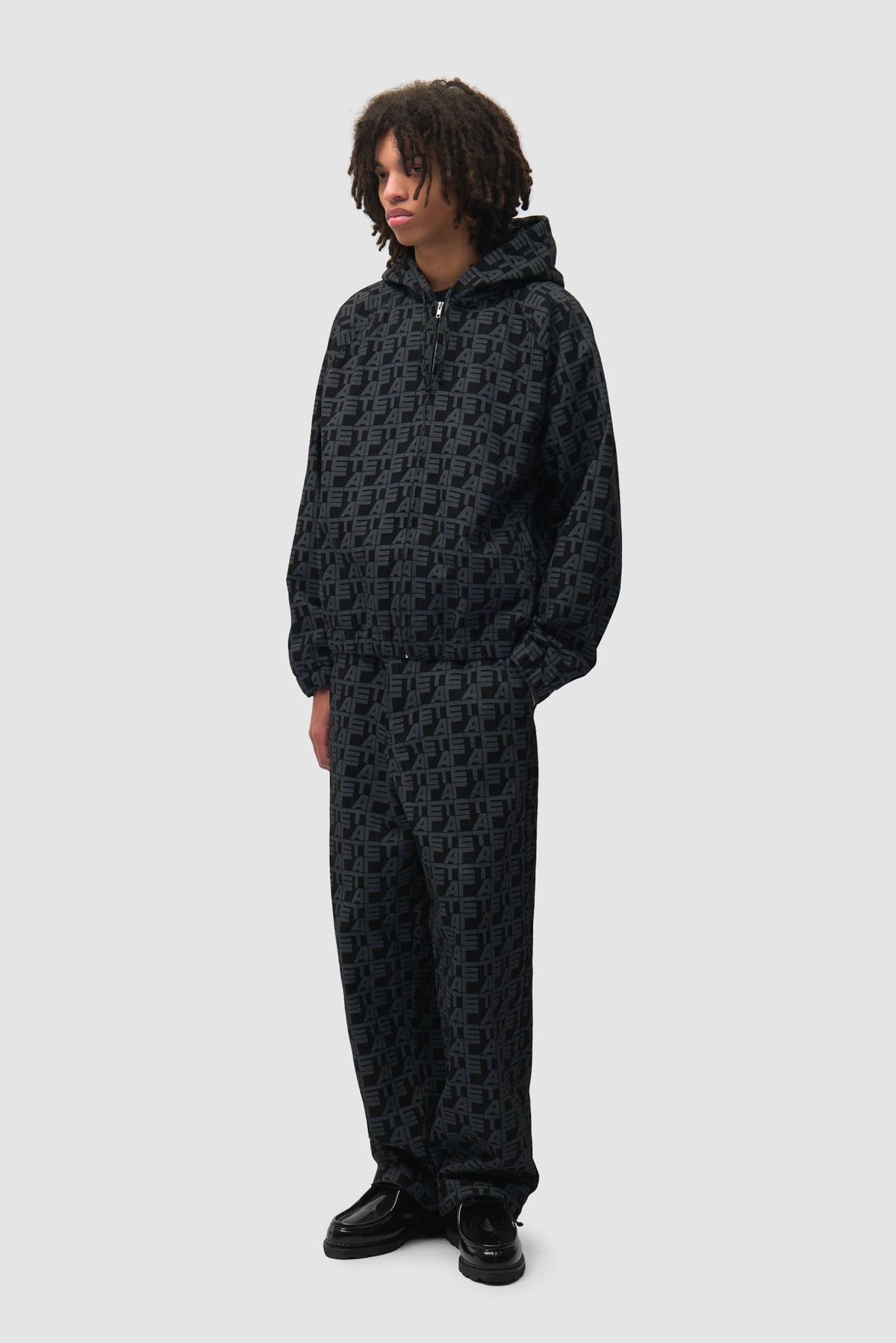 Veste en jean à carreaux sur toute la surface - Jean noir