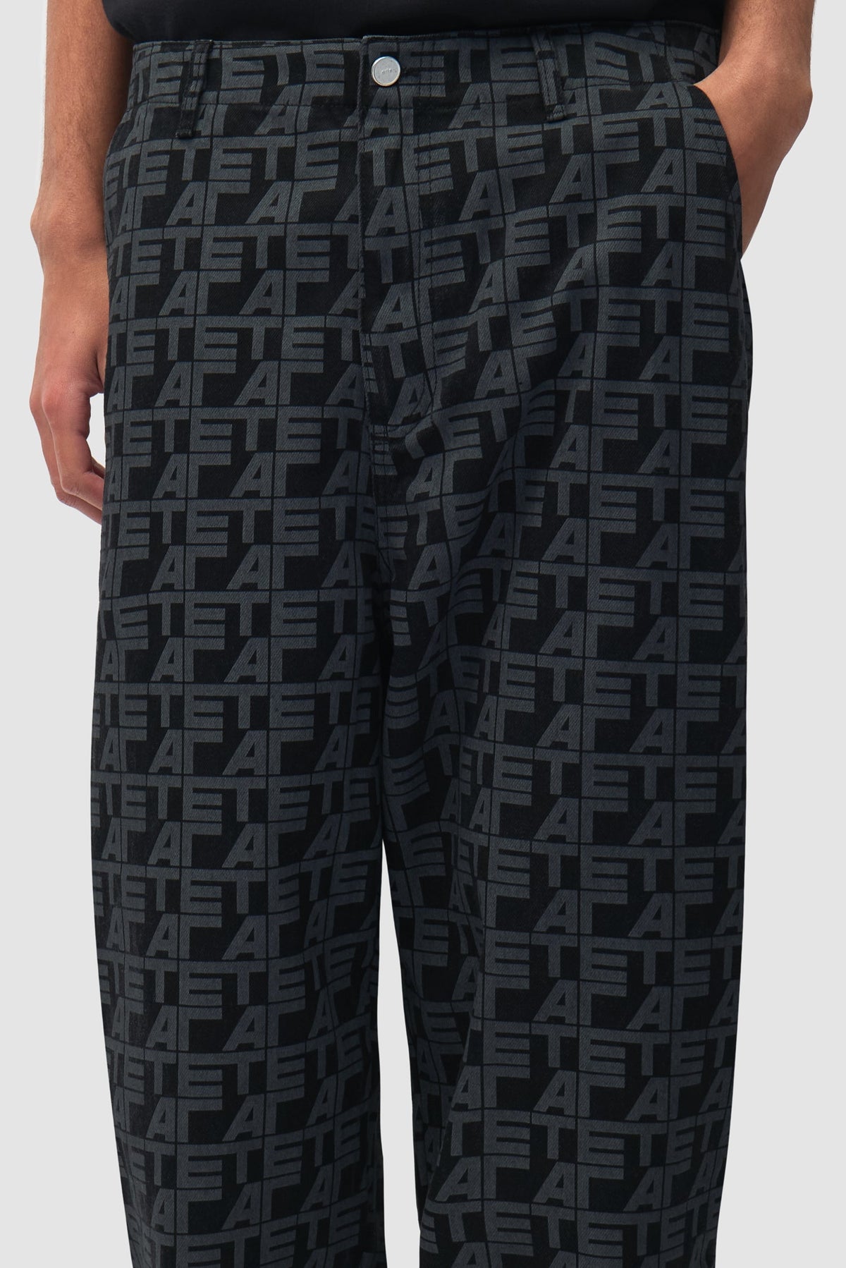 Pantalon à carreaux sur toute la surface - Denim noir