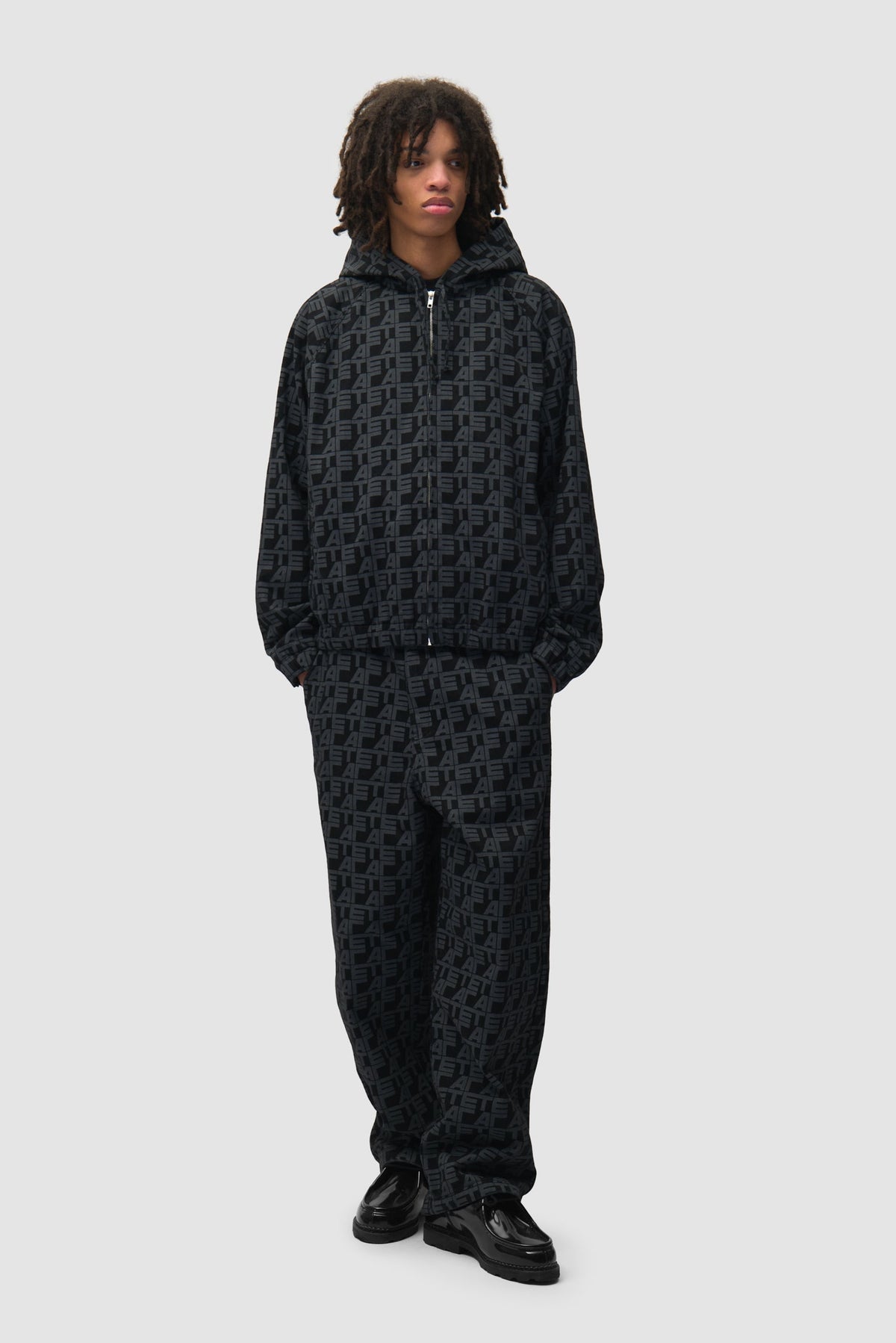 Pantalon à carreaux sur toute la surface - Denim noir