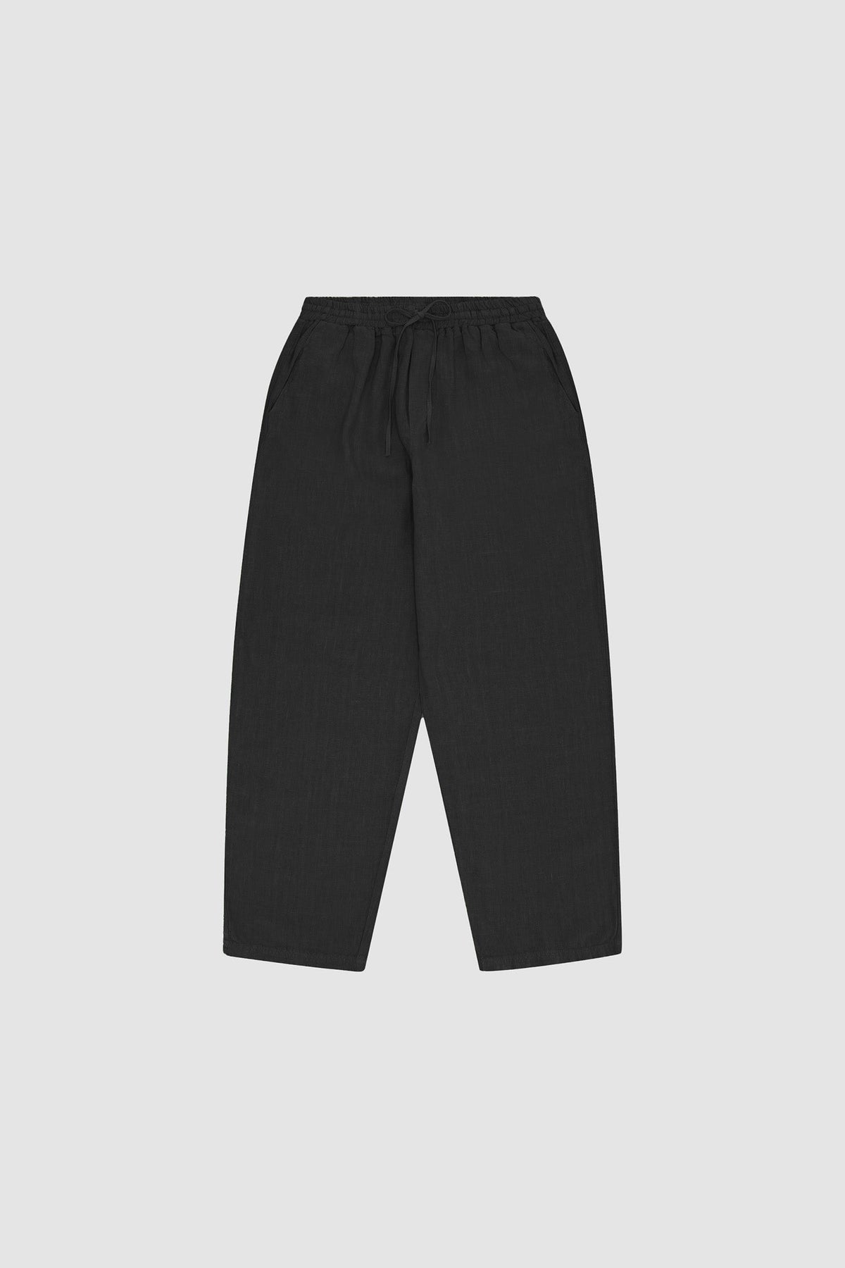Jan Linnen Pantalon - Noir