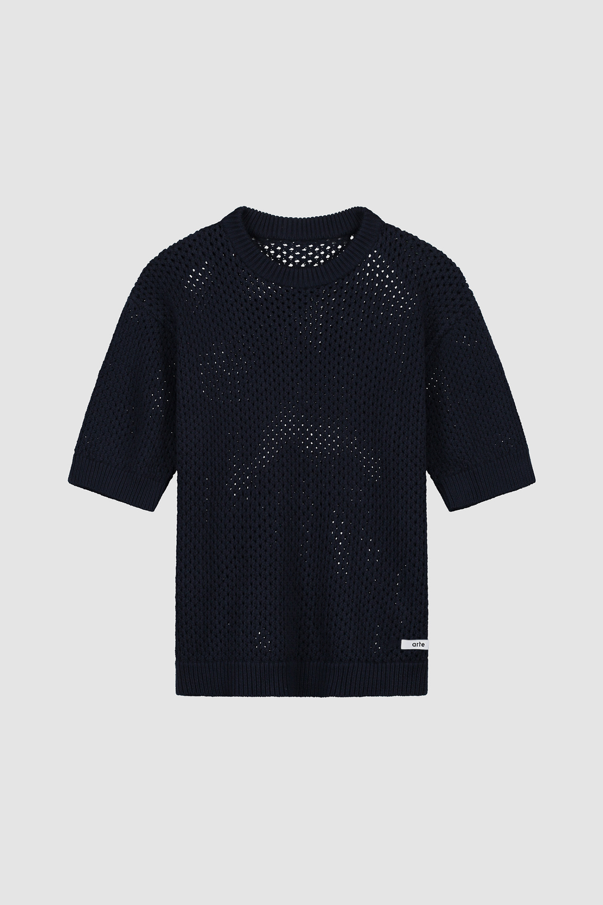 T-shirt en maille crochetée - Marine