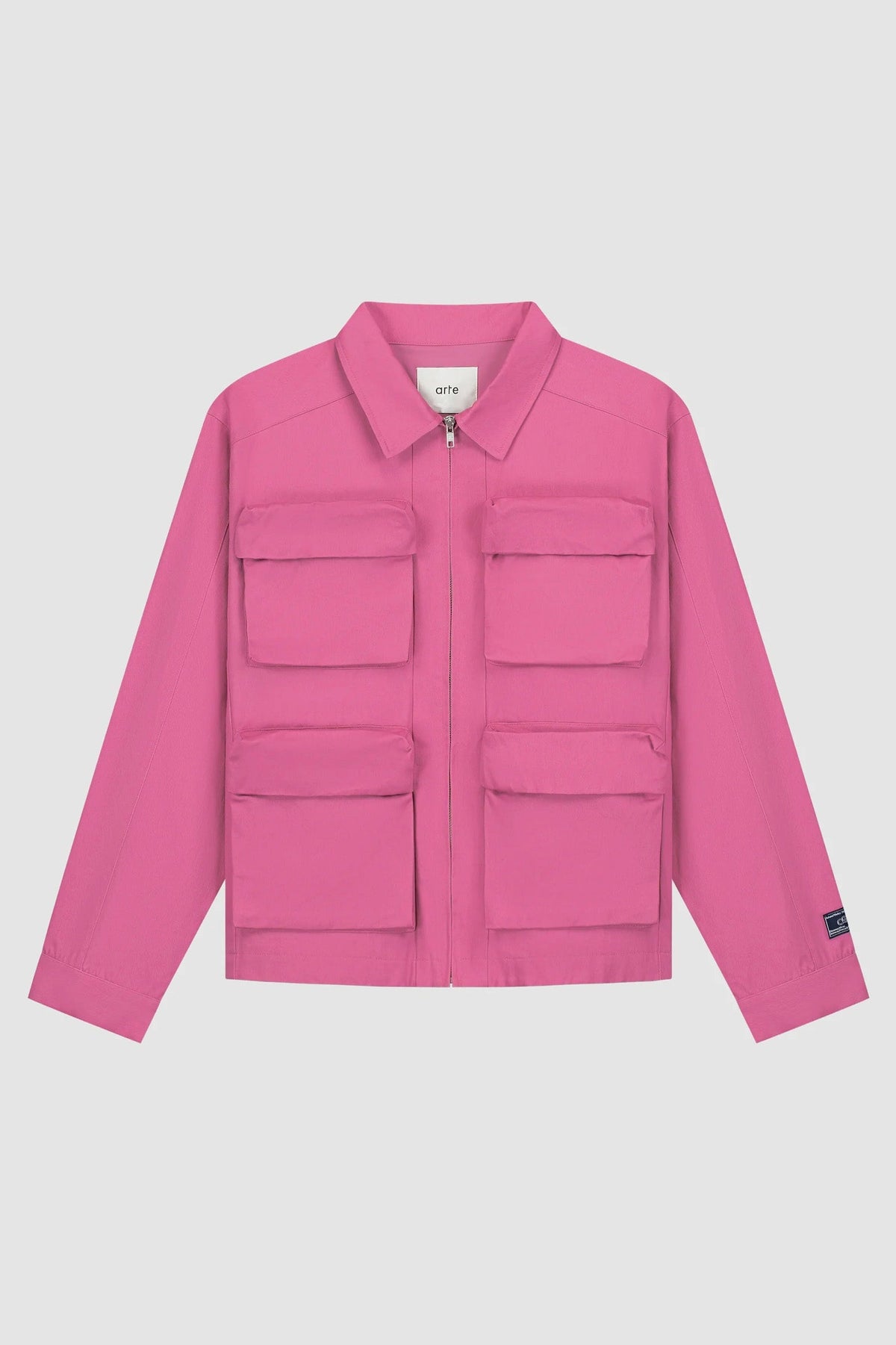 Veste en coton à poches 3D - Rose