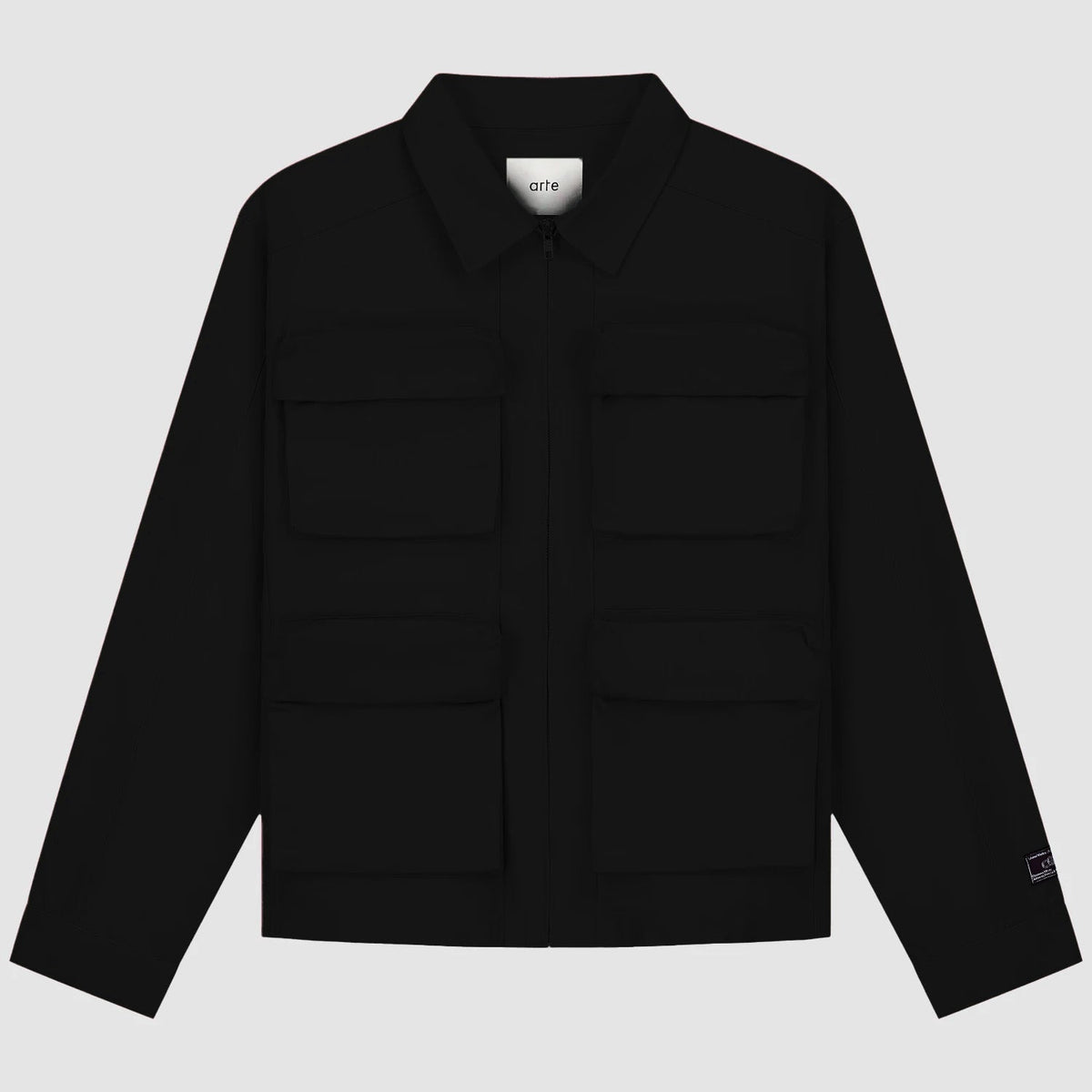 Veste en coton à poches 3D - Noir