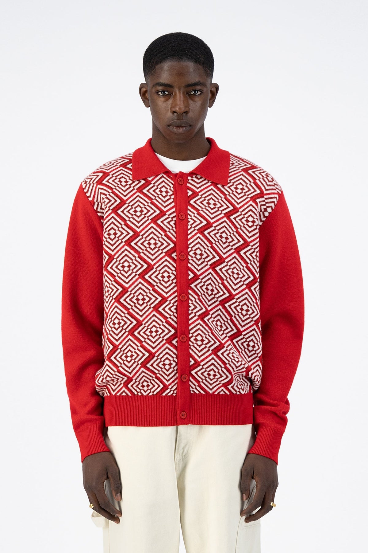 Cardigan en tricot Karp - Rouge