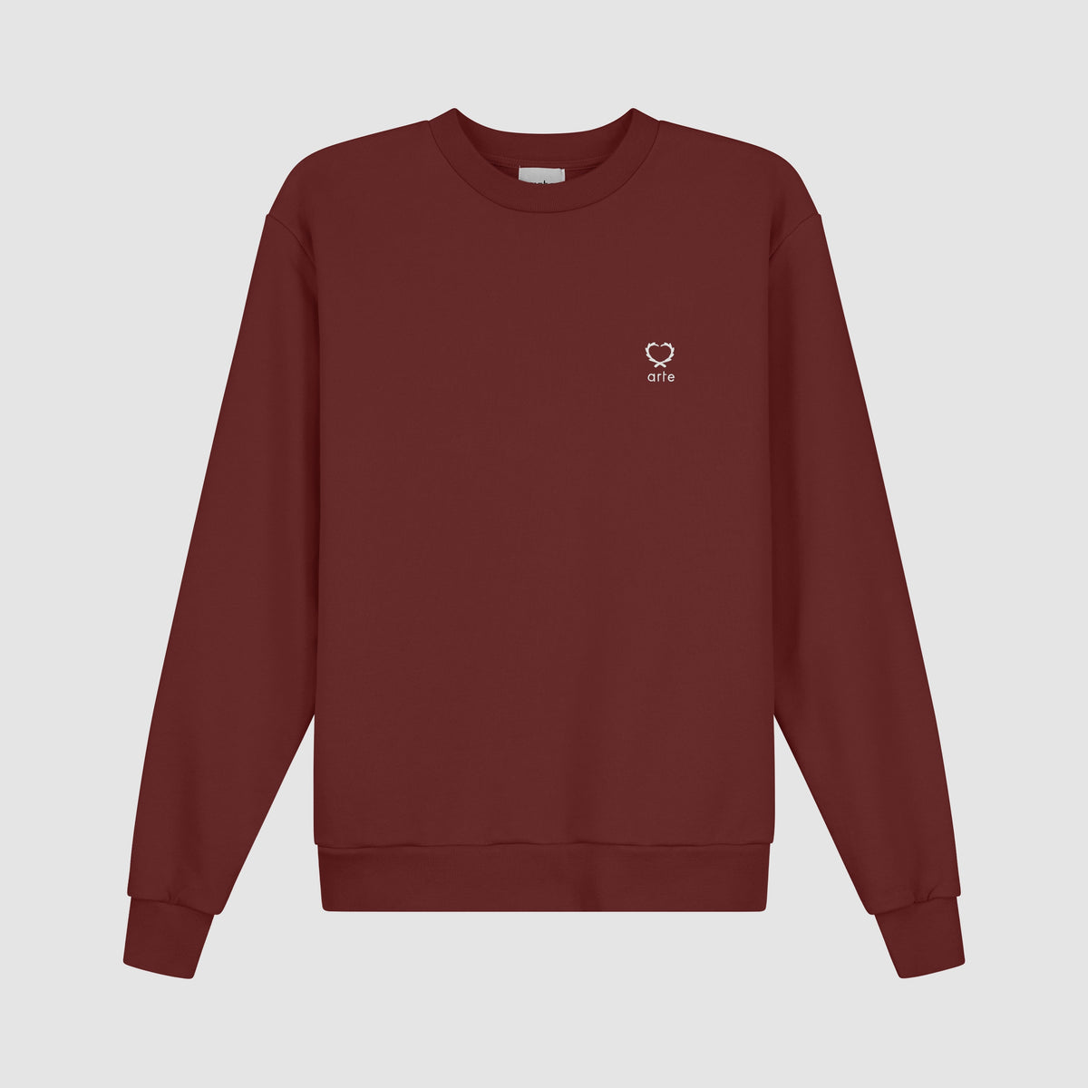 Carlos Small Heart Crewneck - Bordeaux