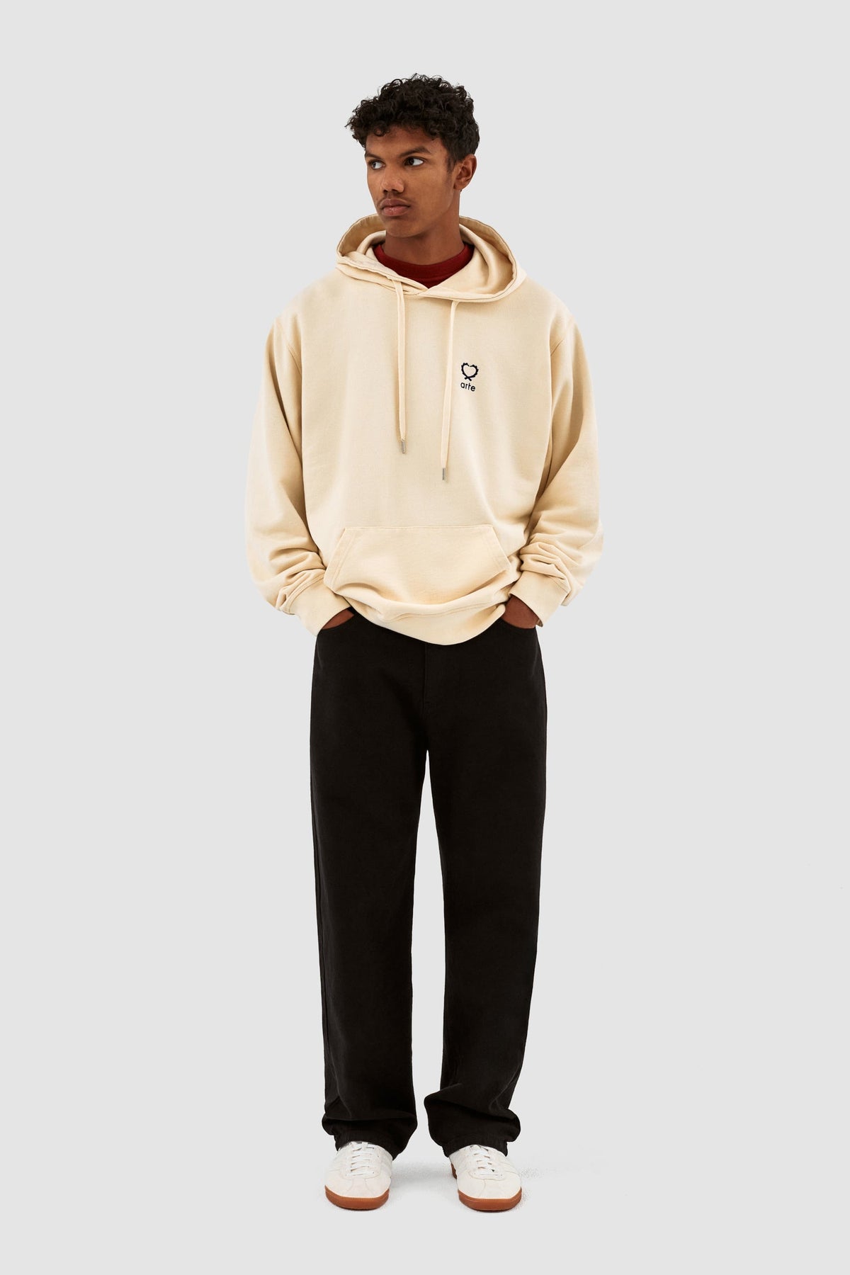 Sweat à capuche Hank Small Heart - Crème