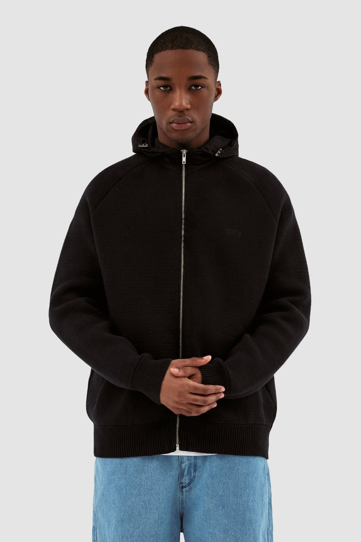 Sweat à capuche en maille Kole - Noir