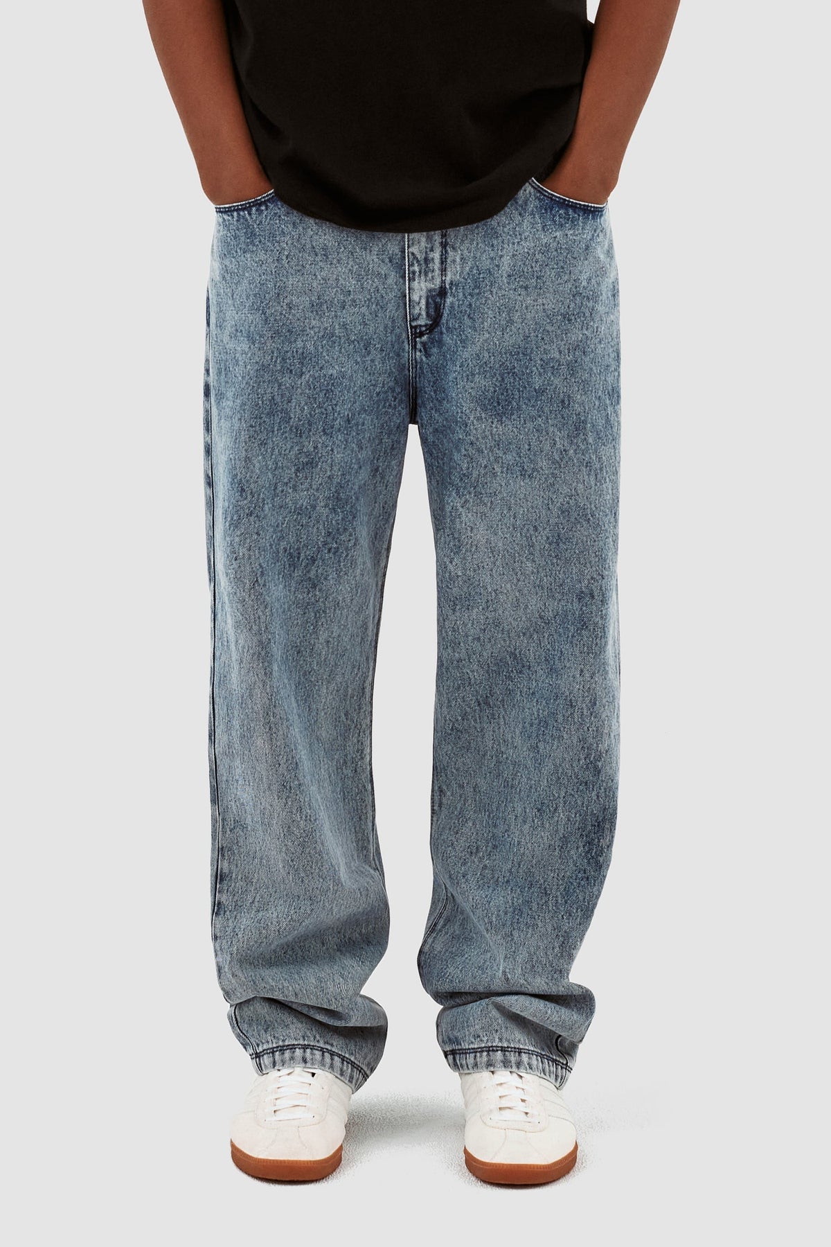 Poage Pantalon avec ceinture - Denim Vintage