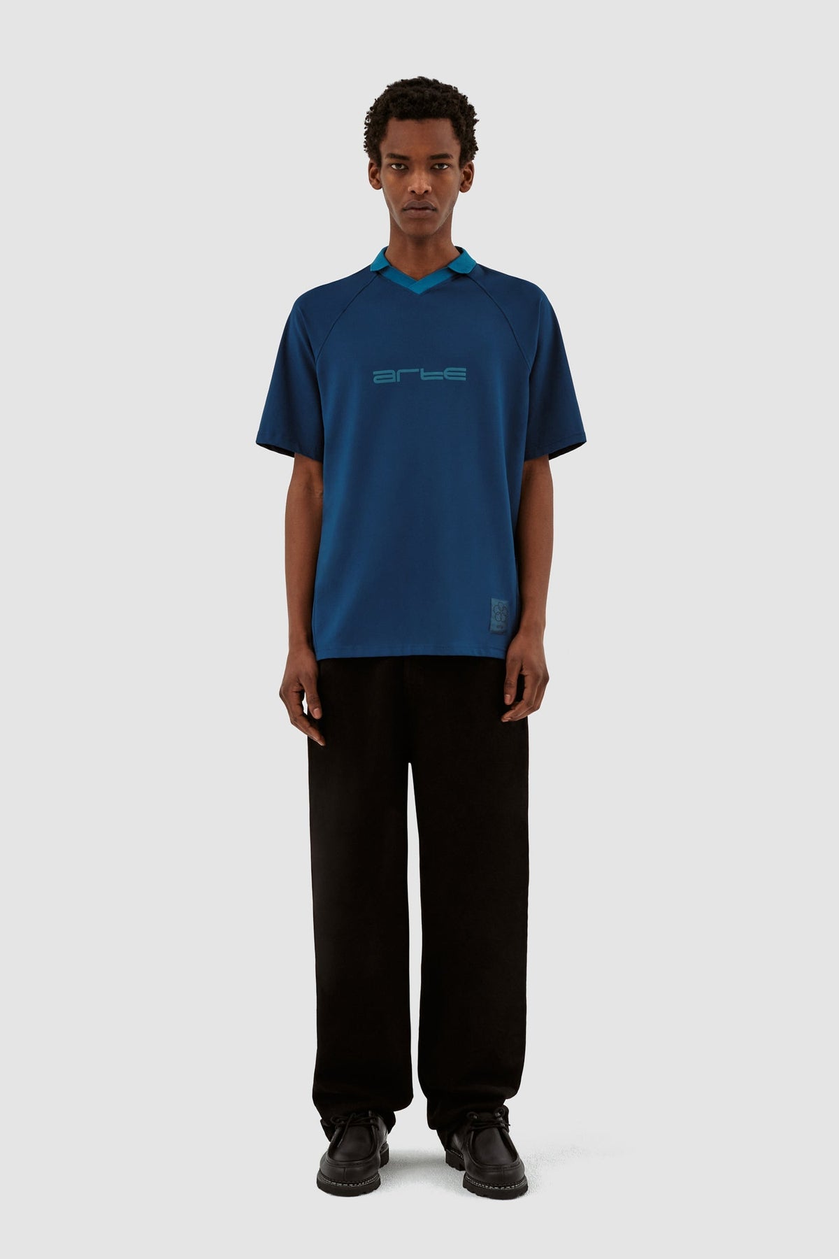 T-shirt à col Taylor - Marine