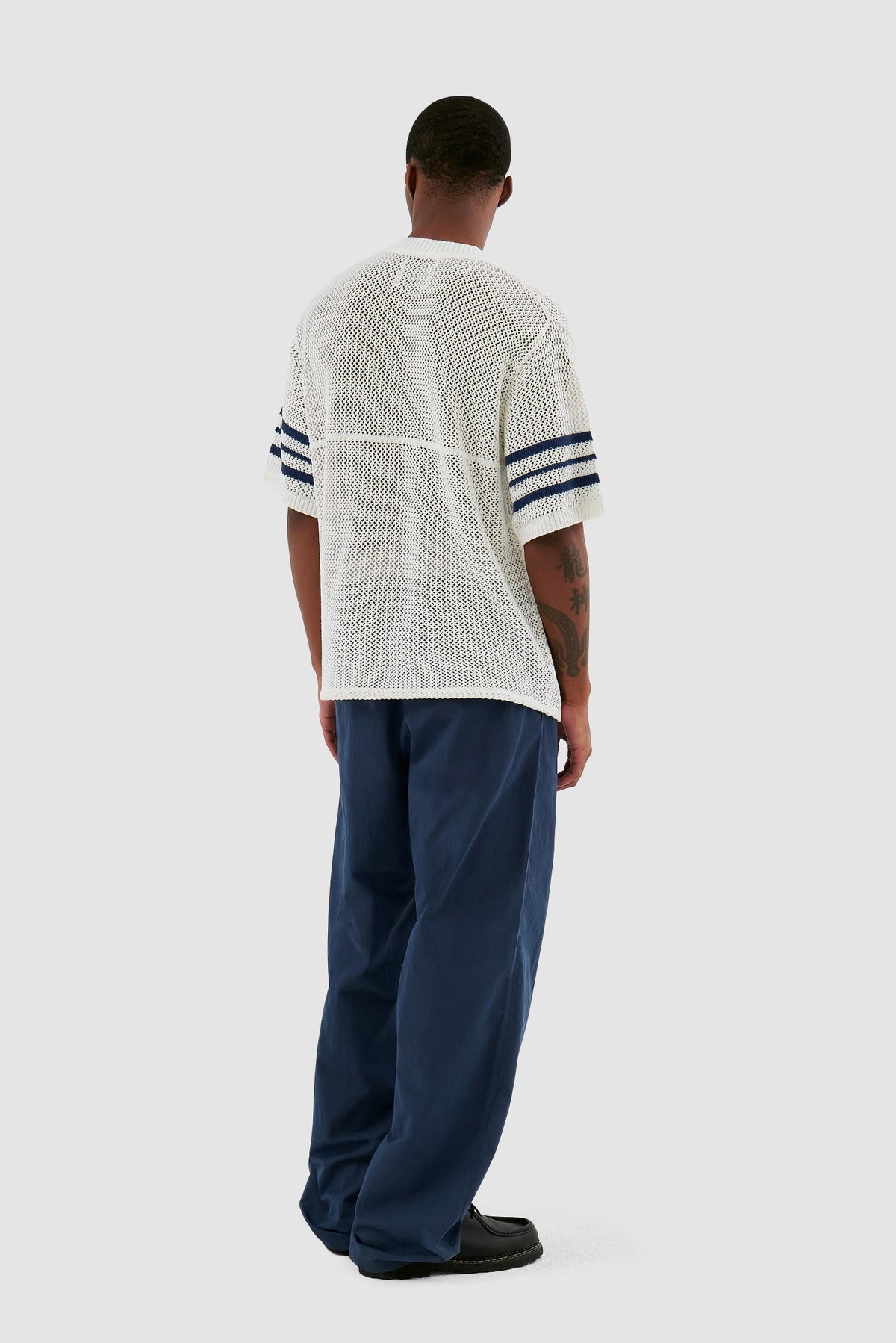 Shane - Chemise à rayures en tricot - Blanc