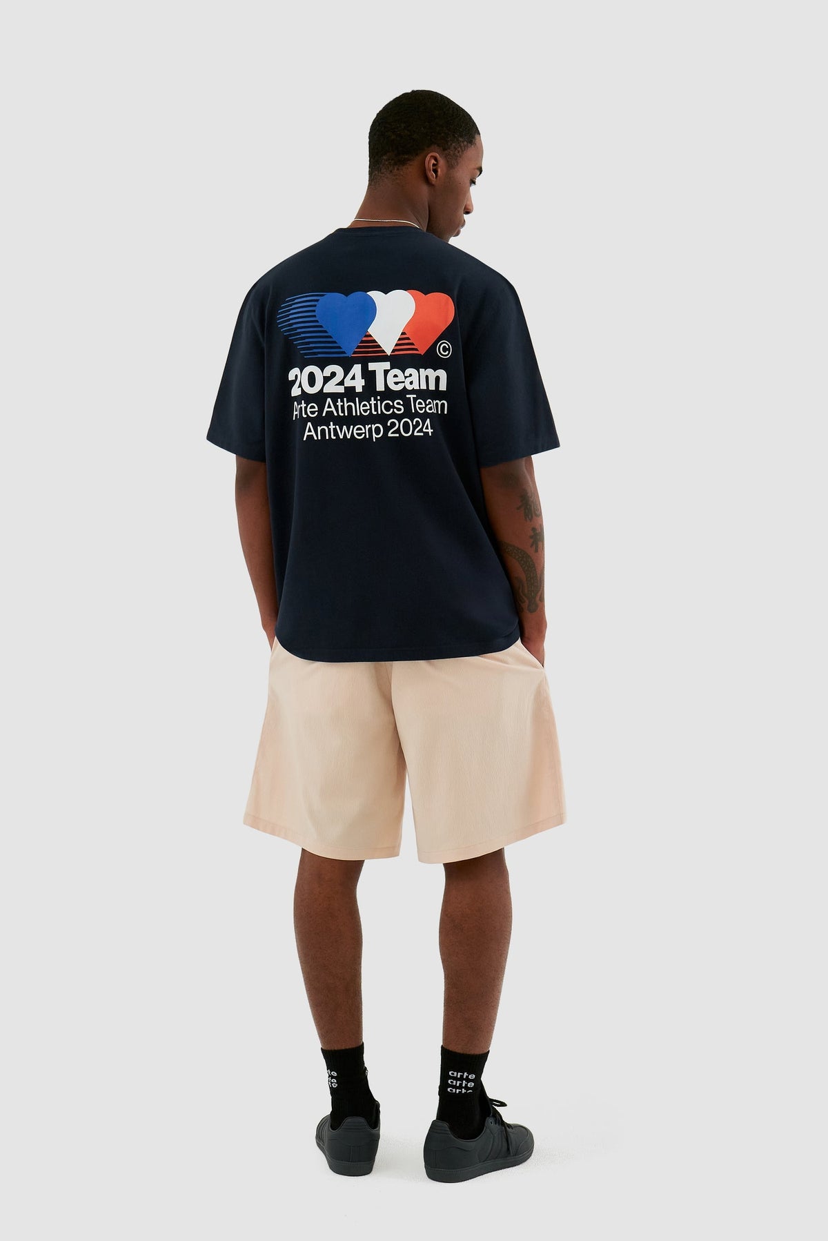 Short à logo Samuel - Crème