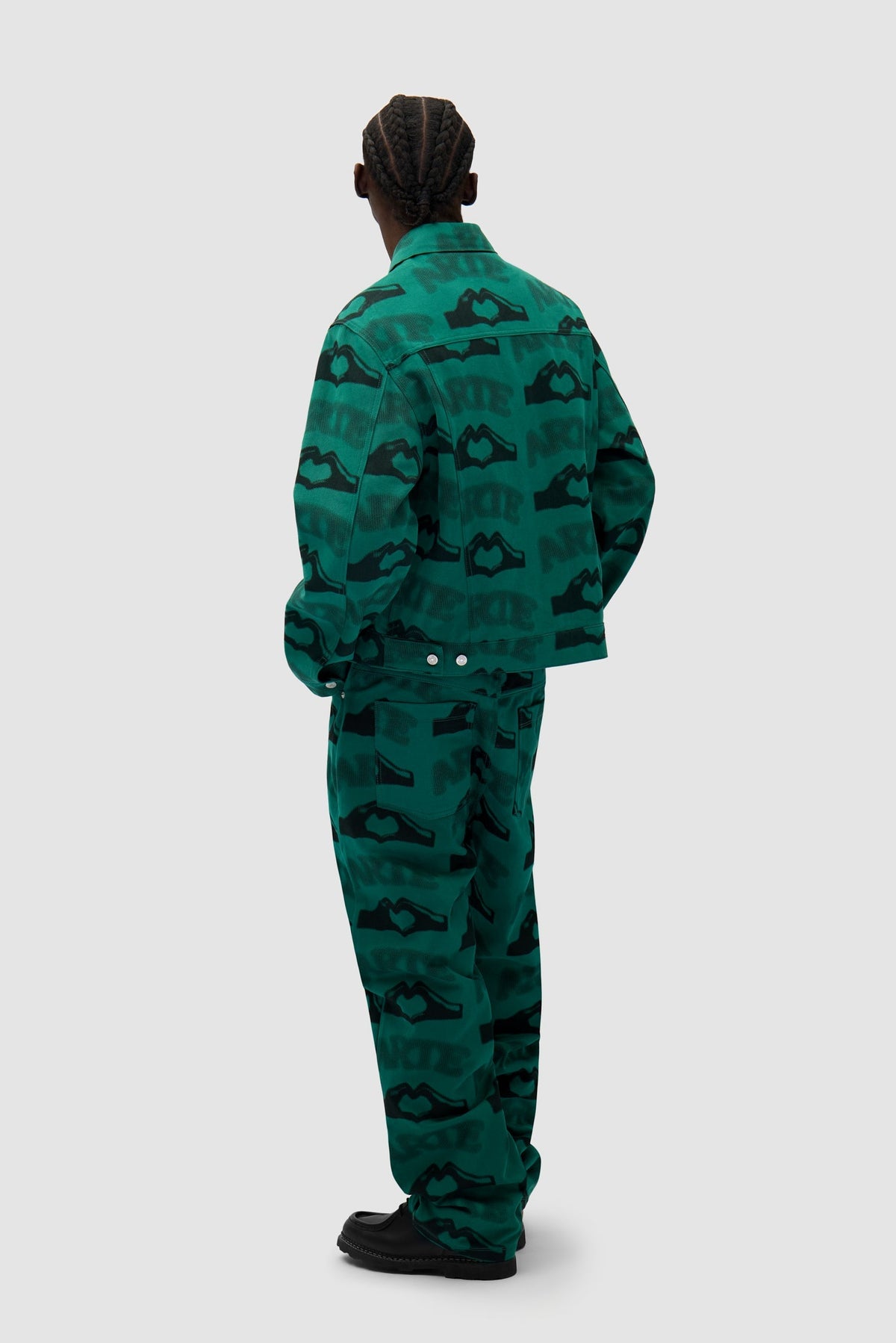 Pantalon imprimé en forme de cœur - Vert