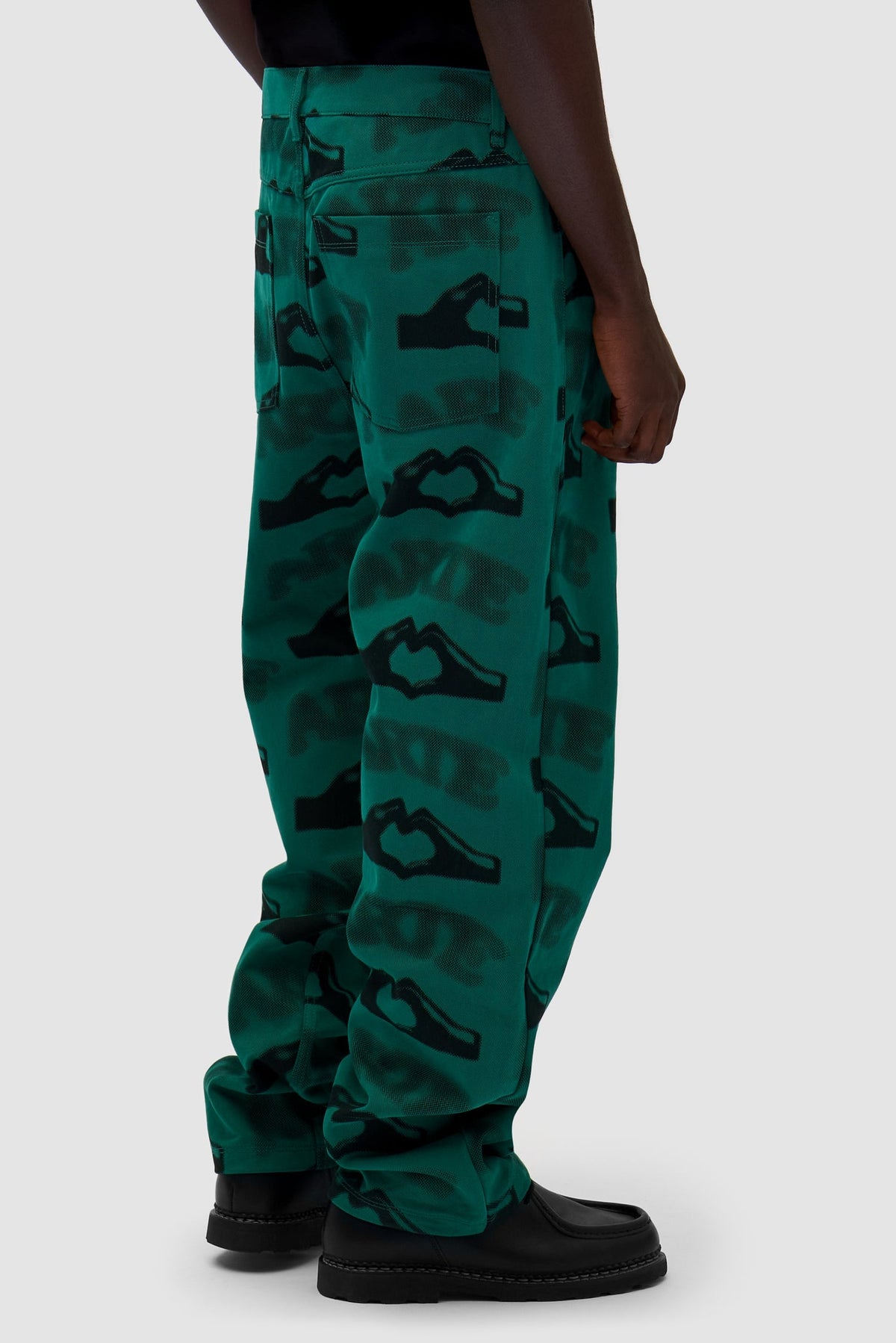 Pantalon imprimé en forme de cœur - Vert
