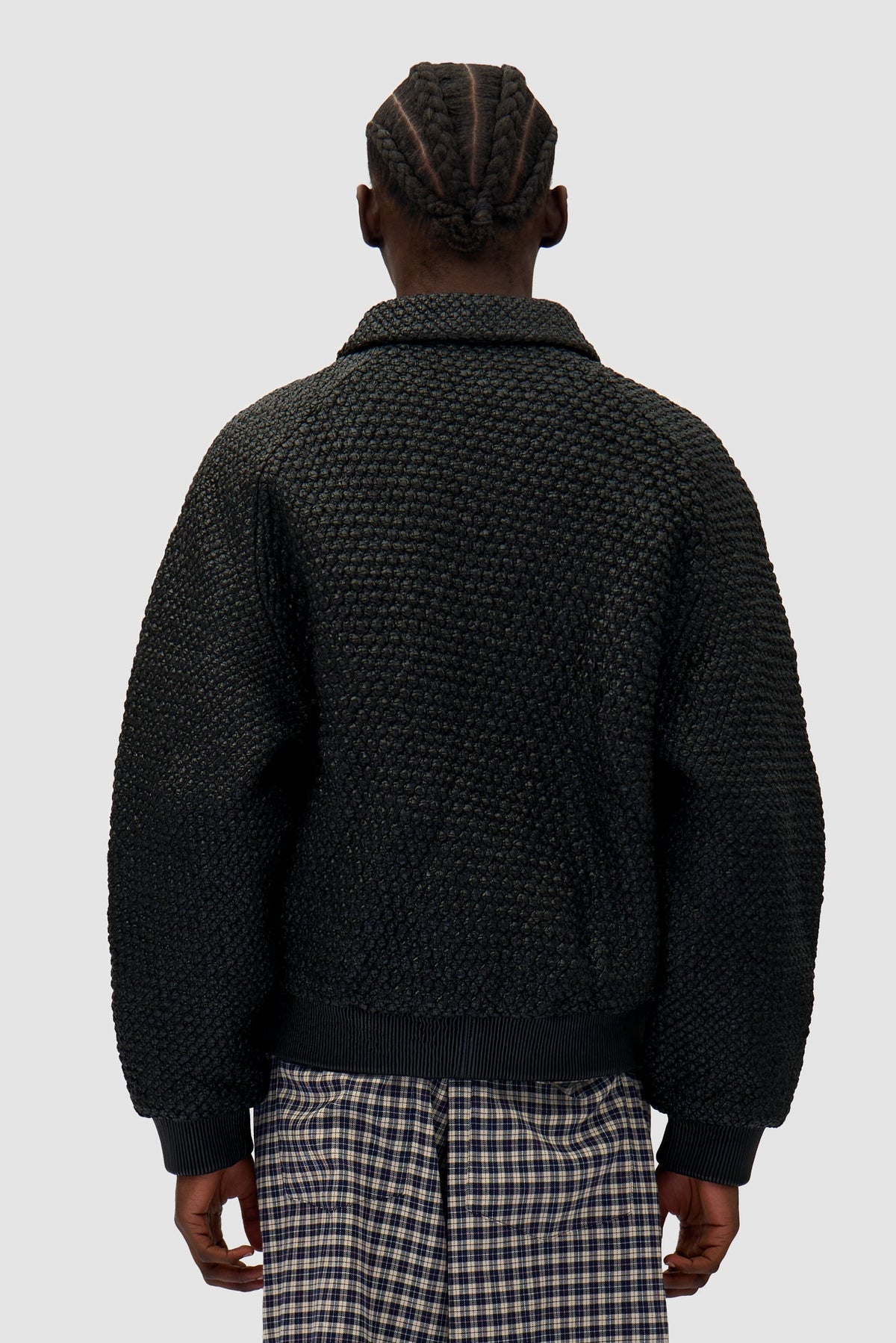Veste en cuir tressé - Noir