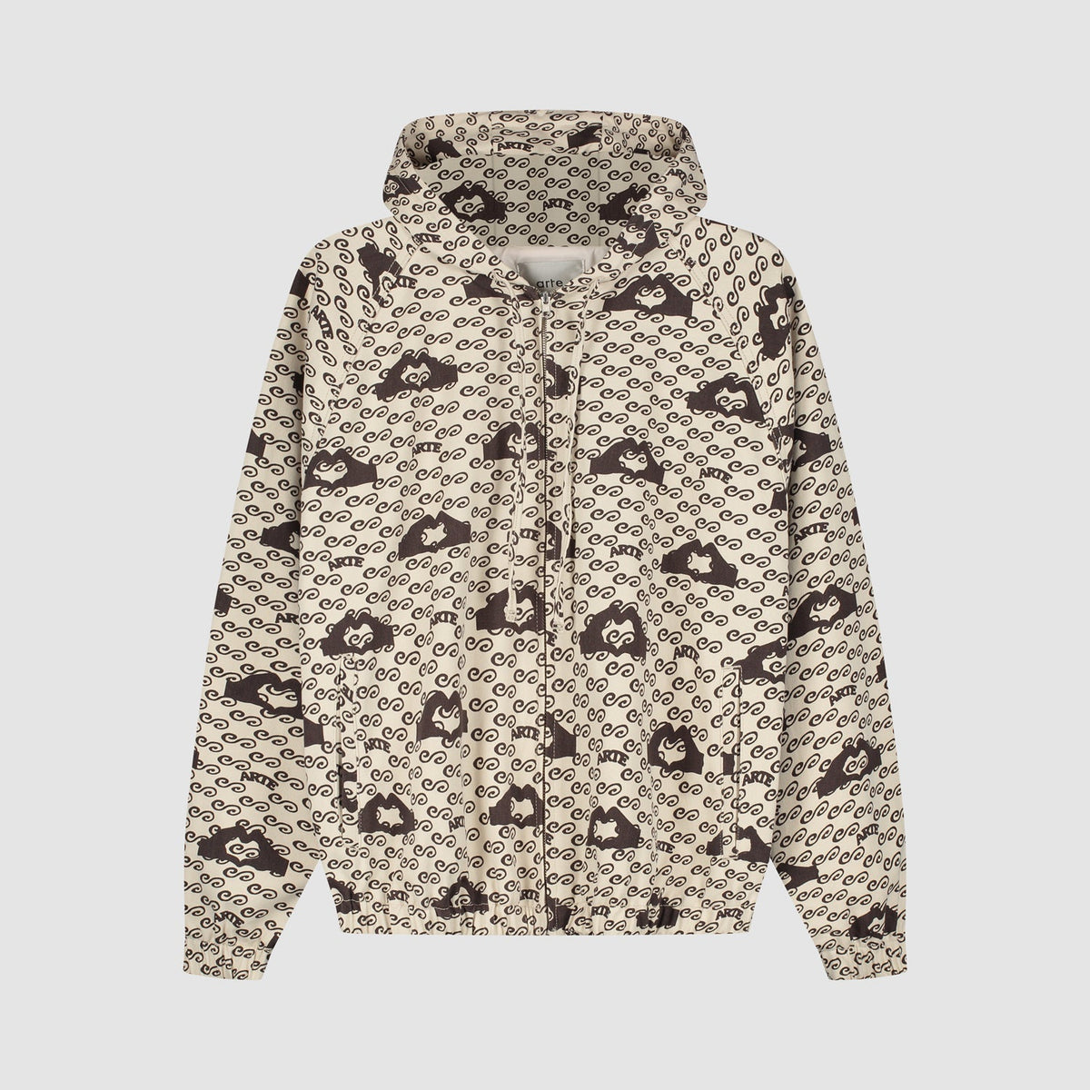 Veste imprimée en forme de cœur - crème/marron