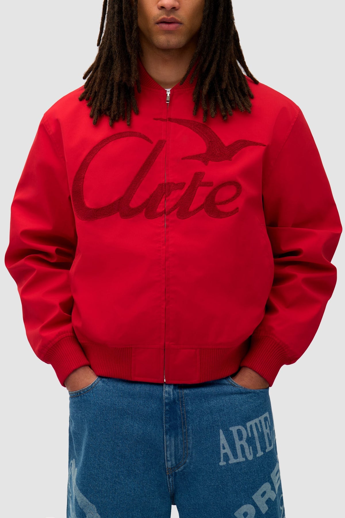 Logo Bird Bomber Jacket - Rouge