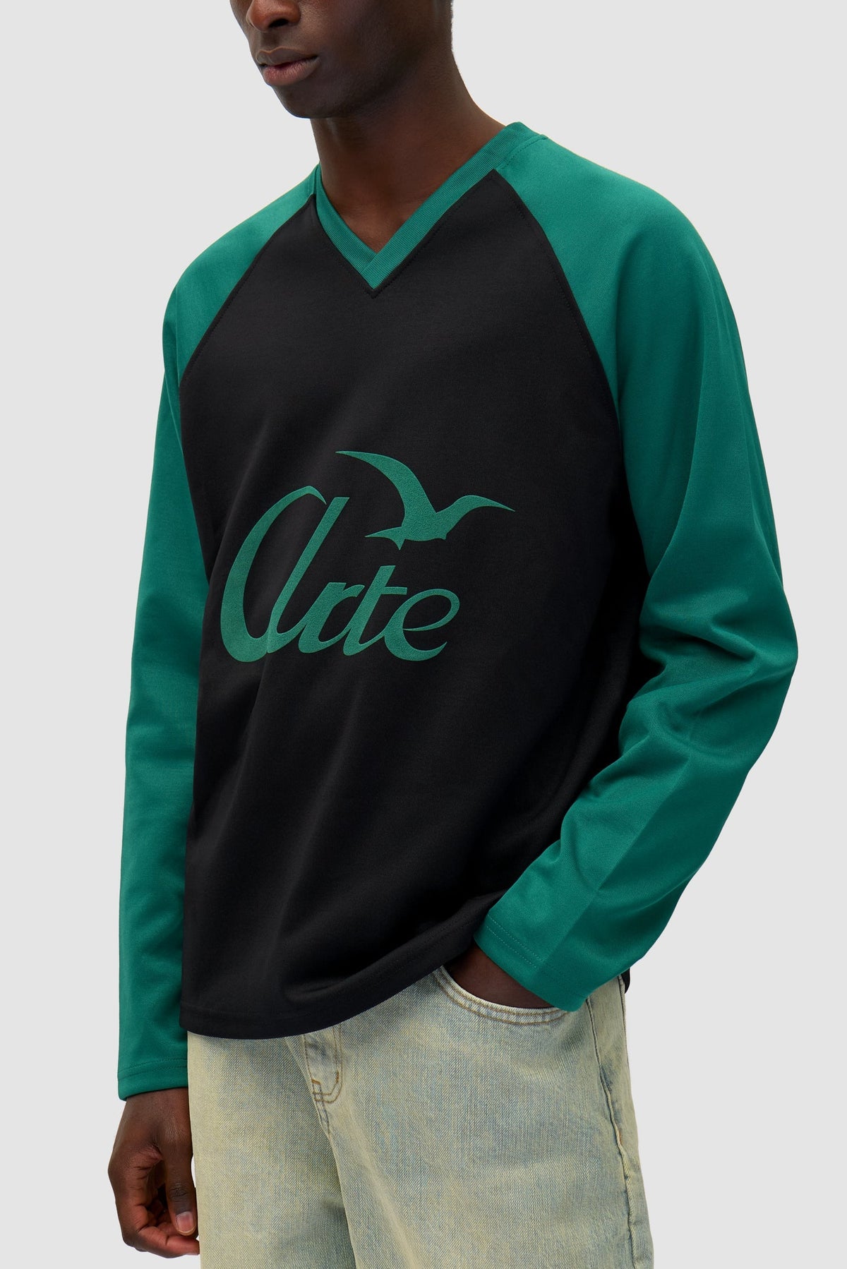 Manches longues avec Bird Logo - vert/noir