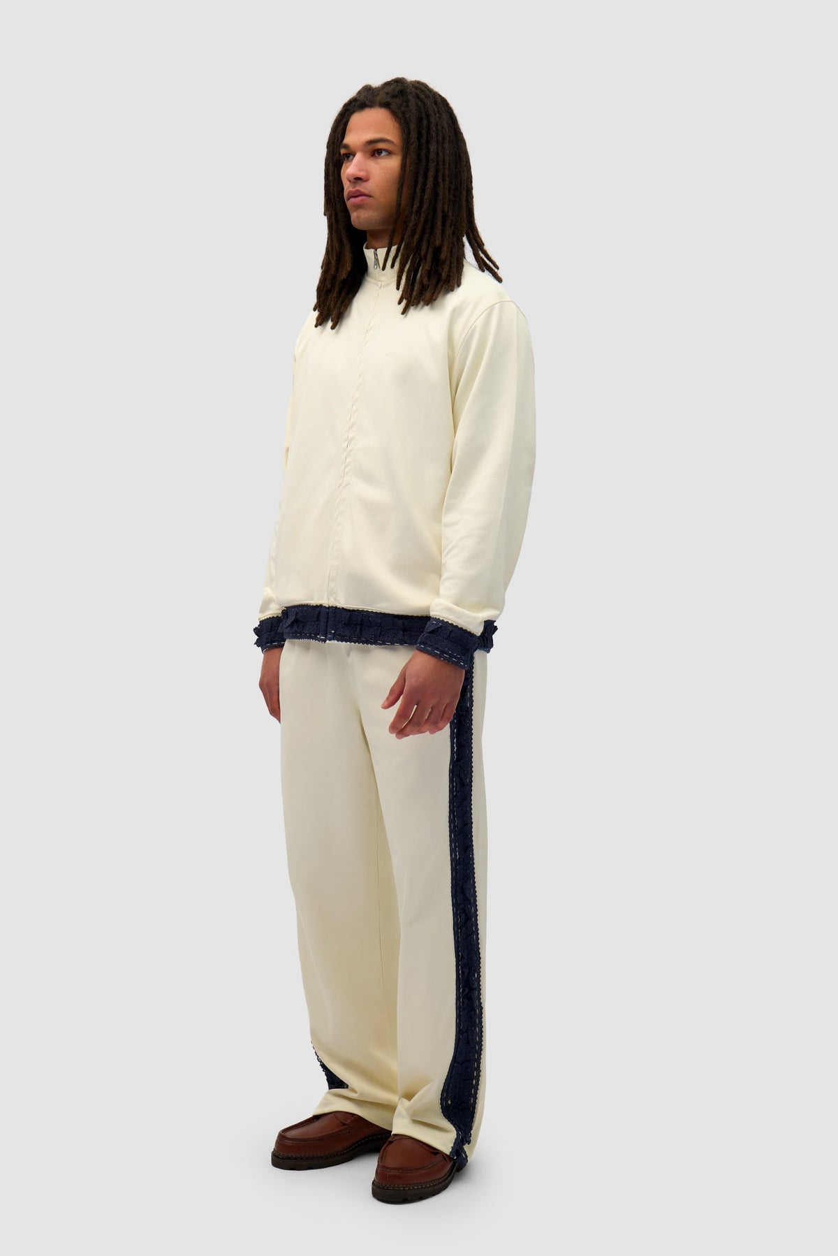 Pantalon à bordures - Crème