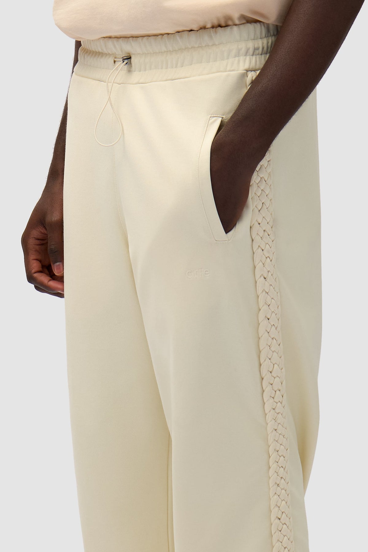 Pantalon à bandes tressées - Crème