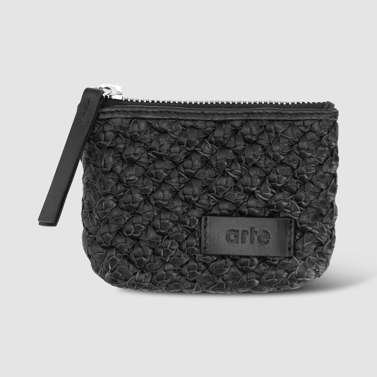 Portefeuille en cuir tressé - Noir