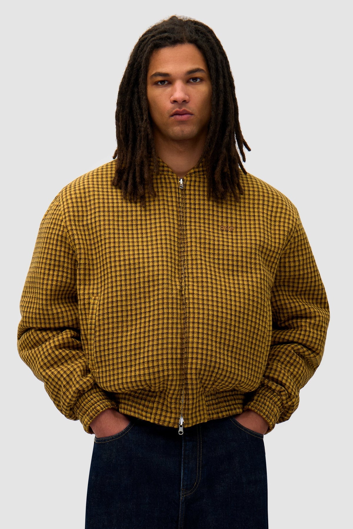 Veste réversible en nylon - Marron/Jaune