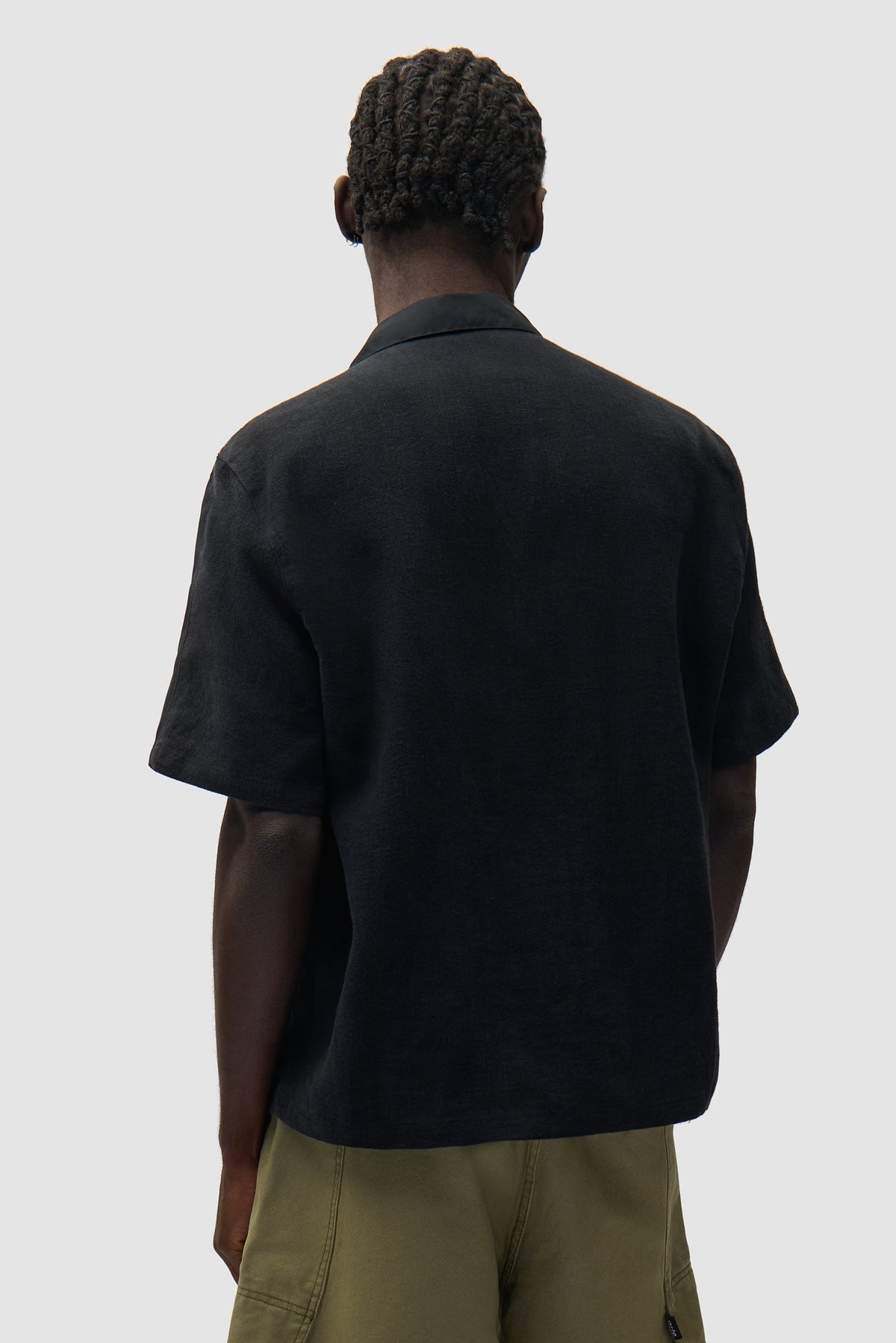 Chemise en lin et nylon - Noir