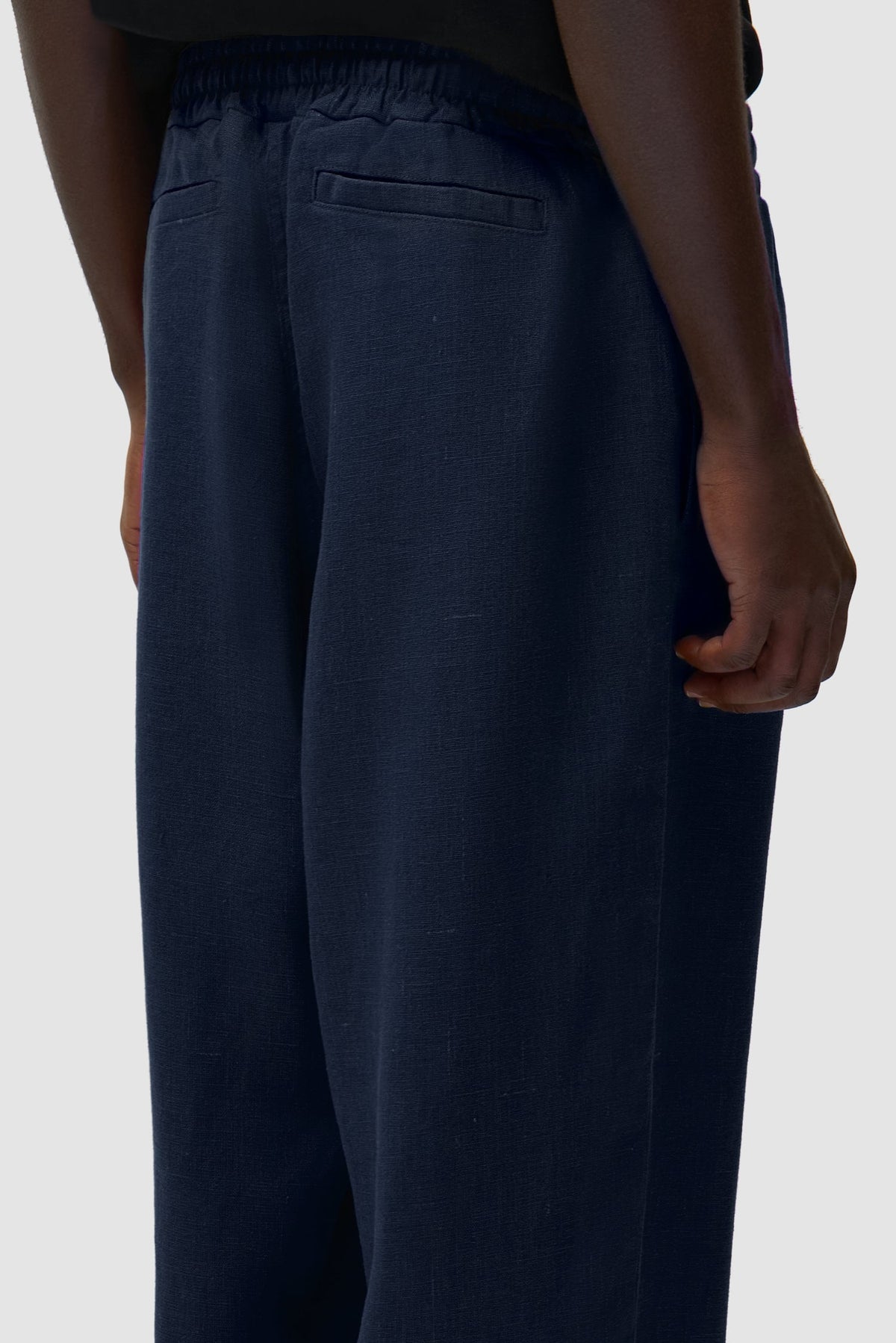 Pantalon en lin - Bleu marine