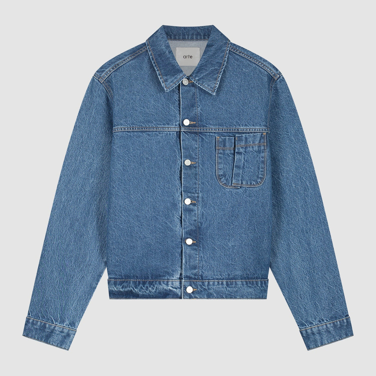 Veste en denim à poche pliée - Denim brut