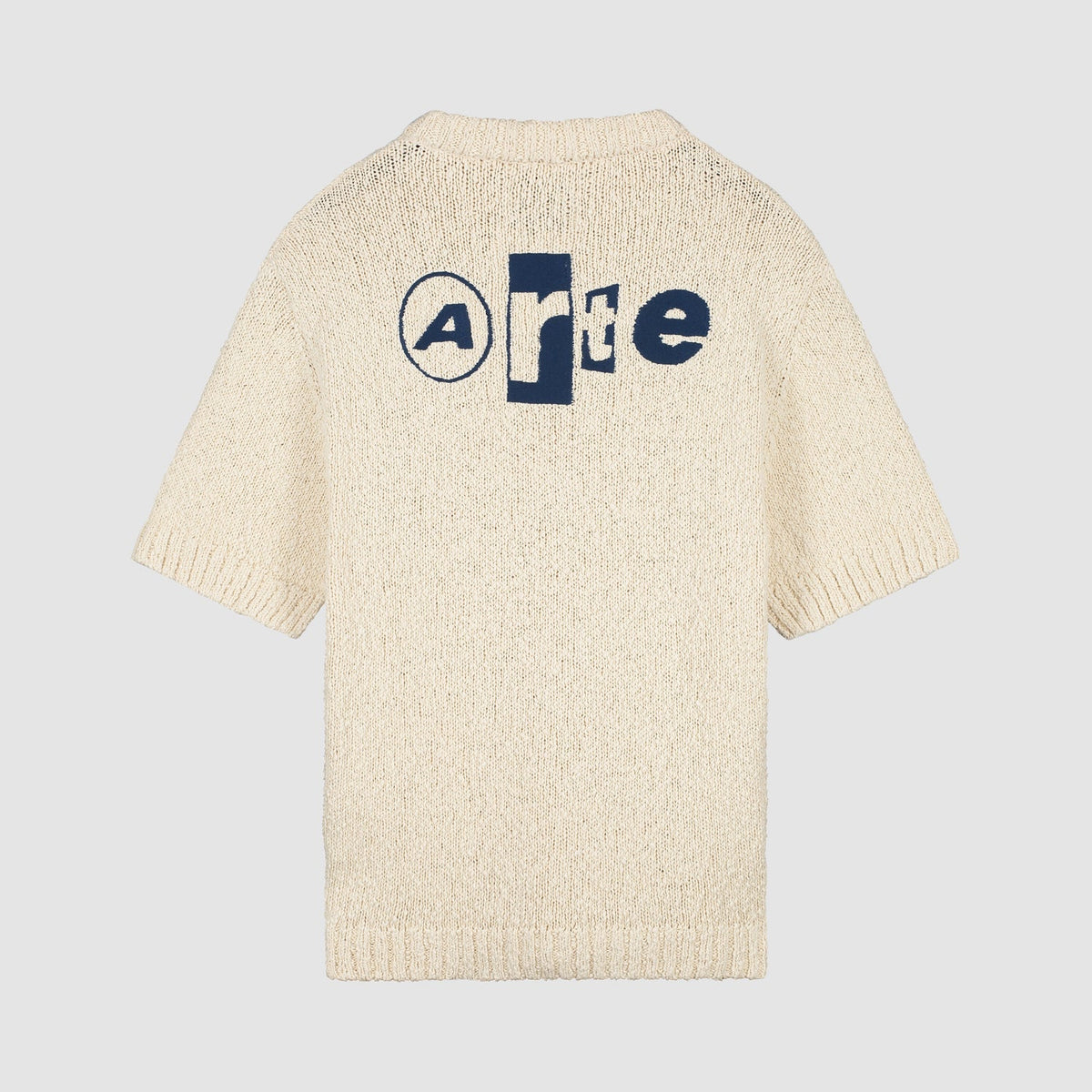 T-shirt en maille avec motif graphique au dos - Crème