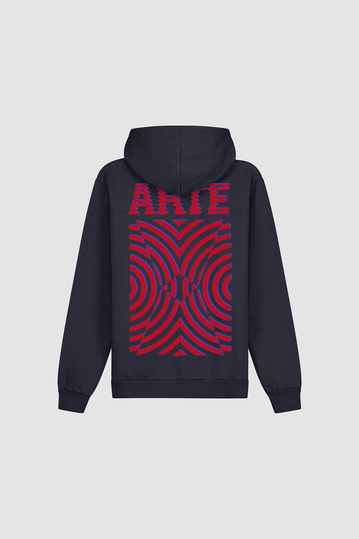 Sweat à capuche avec impression murale dans le dos - Navy