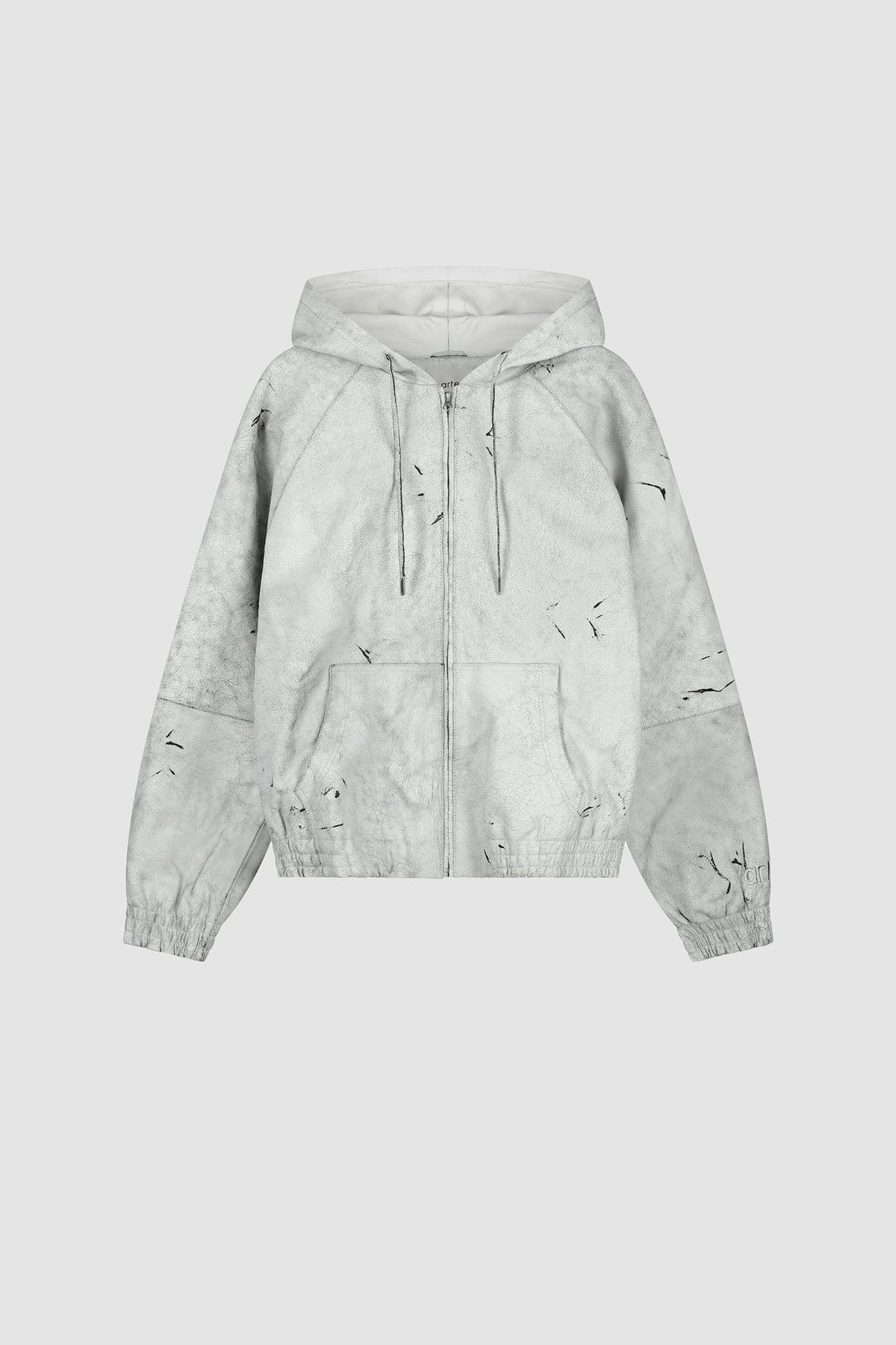 Veste en cuir craquelé - Blanc