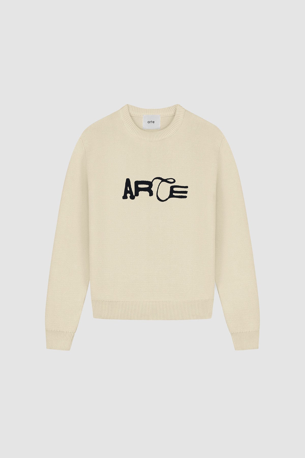 Pull en maille avec logo - Crème